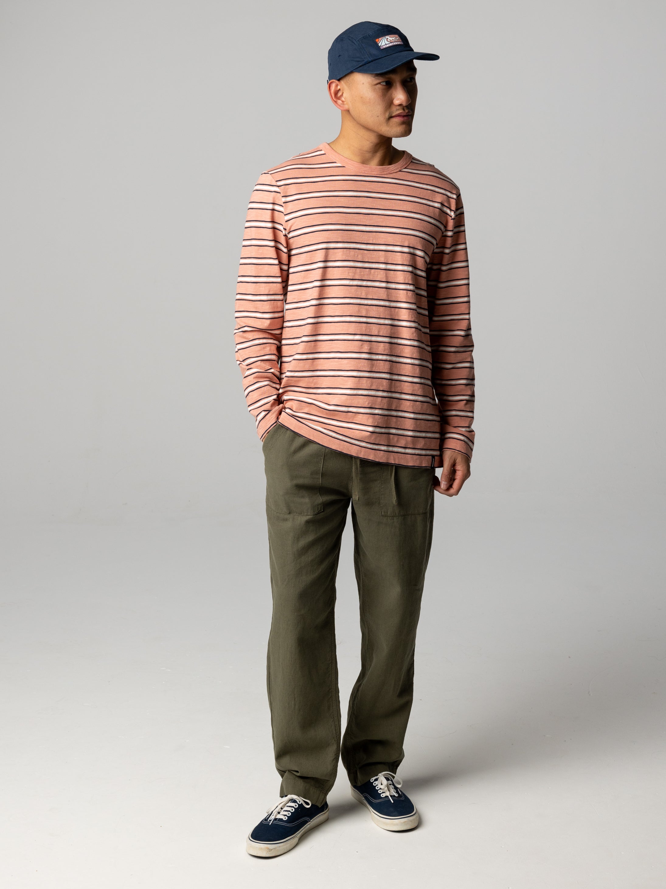 Organic Cotton T-Shirt in Clay Stripe - Channel
