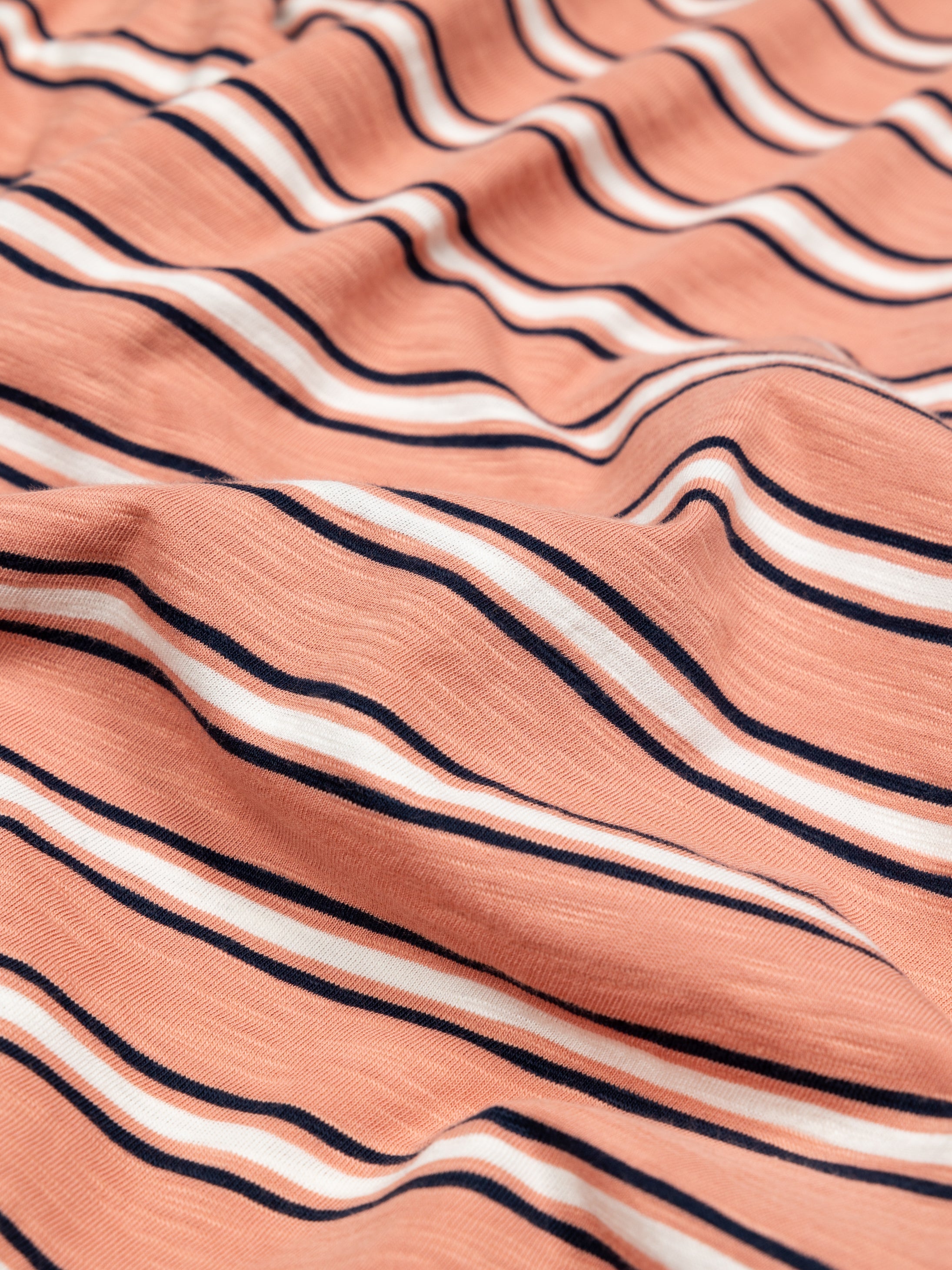 Organic Cotton T-Shirt in Clay Stripe - Channel