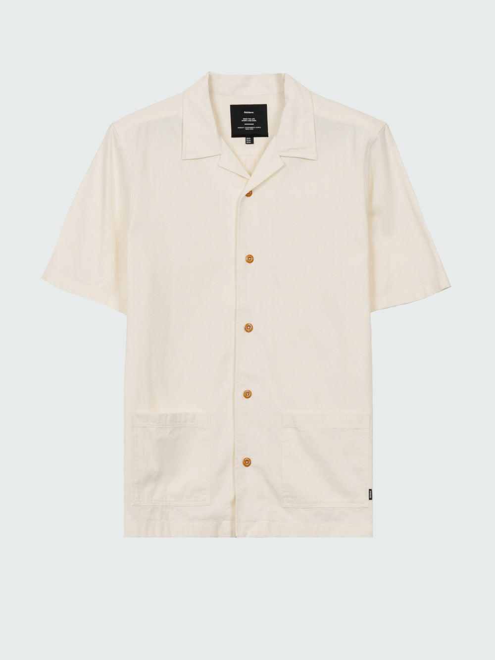 Cotton Short Sleeve Shirt in Ecru - Hendra