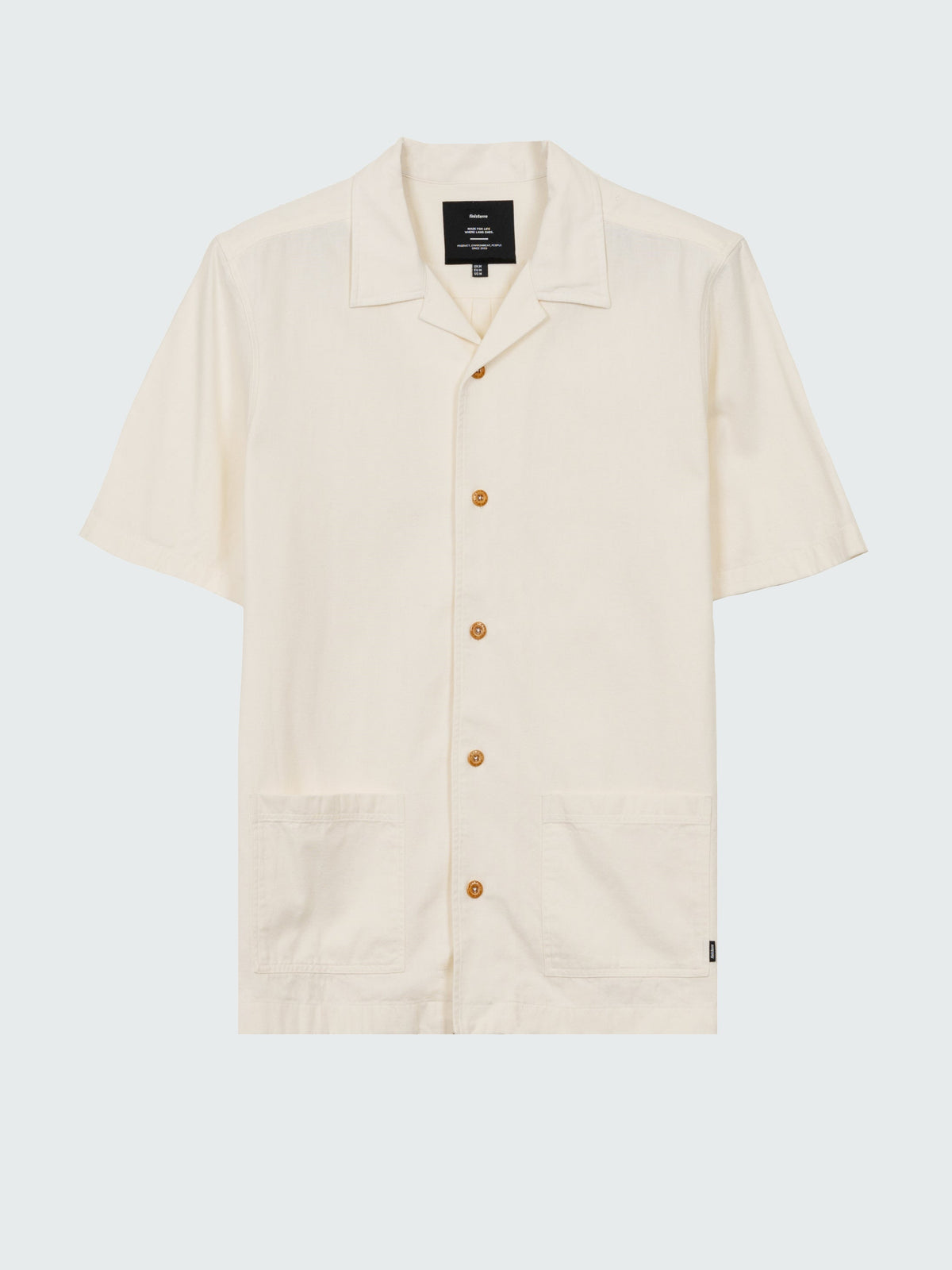 Cotton Short Sleeve Shirt in Ecru - Hendra