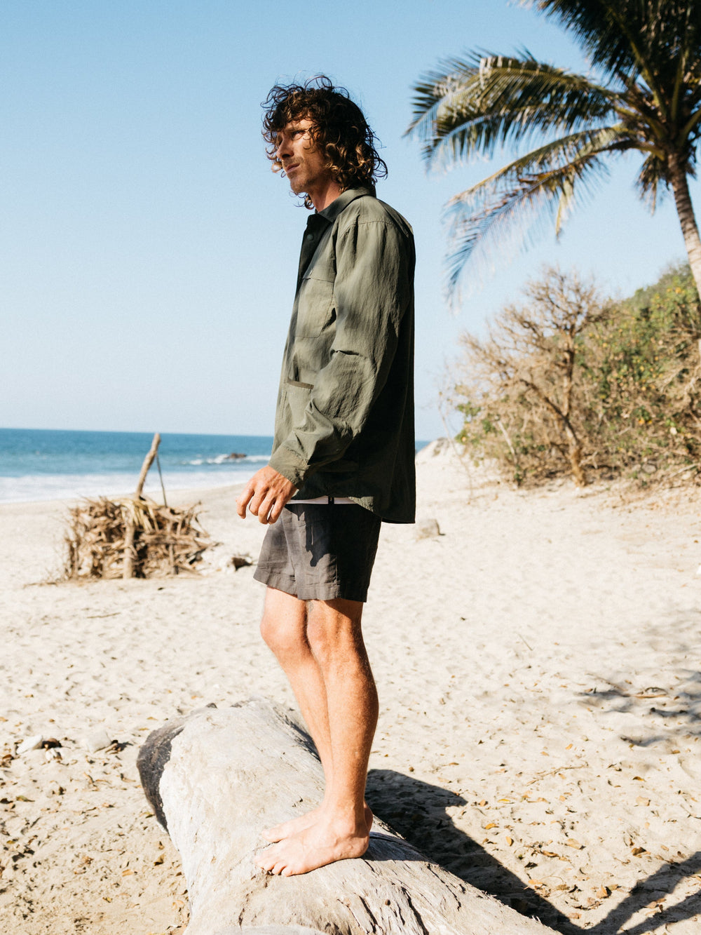 Recycled Long Sleeve Shirt in Olive - Wander