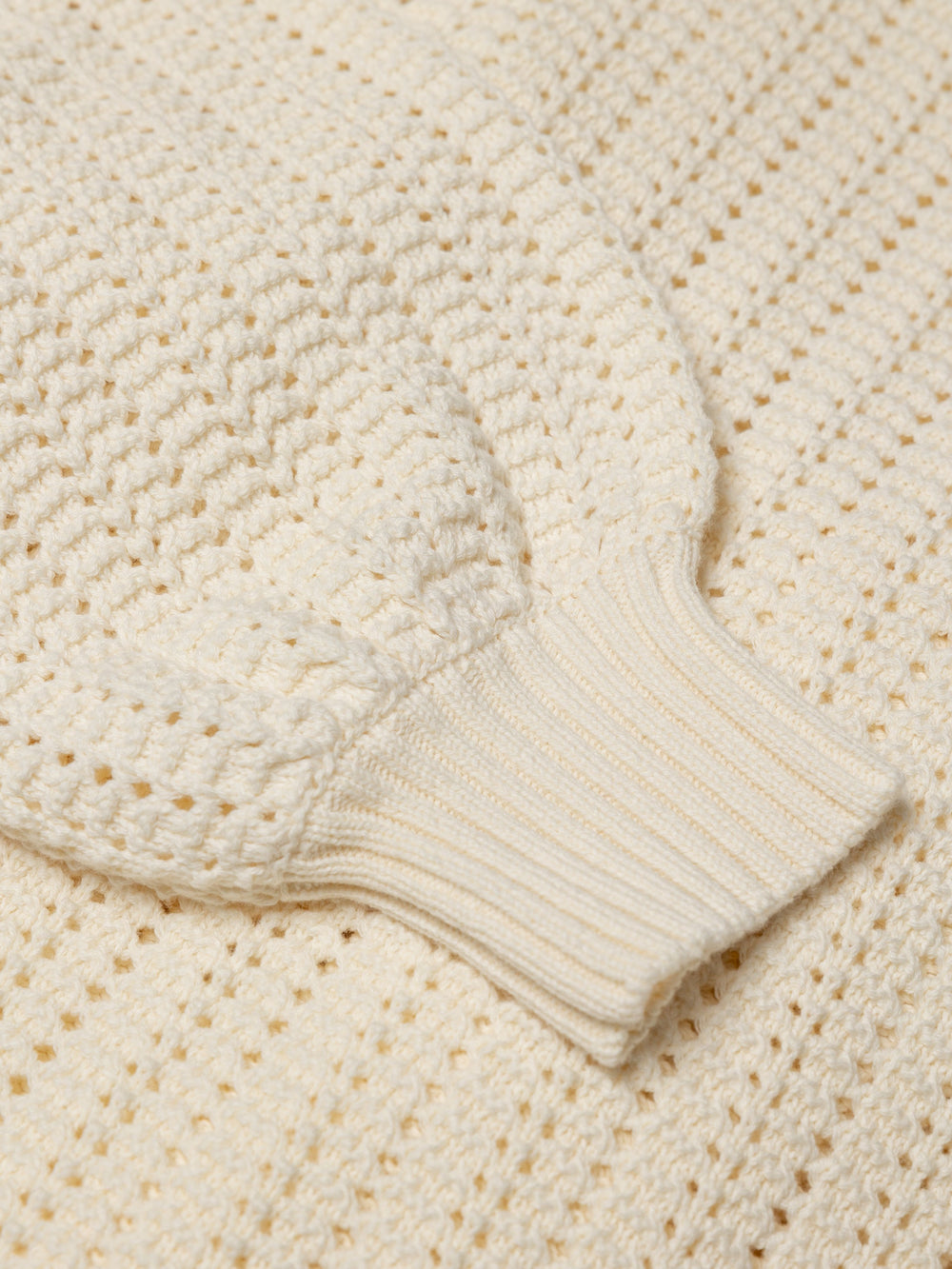 Organic Cotton Stitch Jumper in Ecru - Bracken