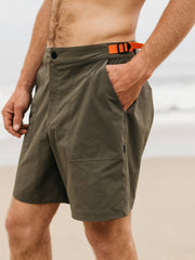 Recycled Hybrid Shorts in Olive - Walker