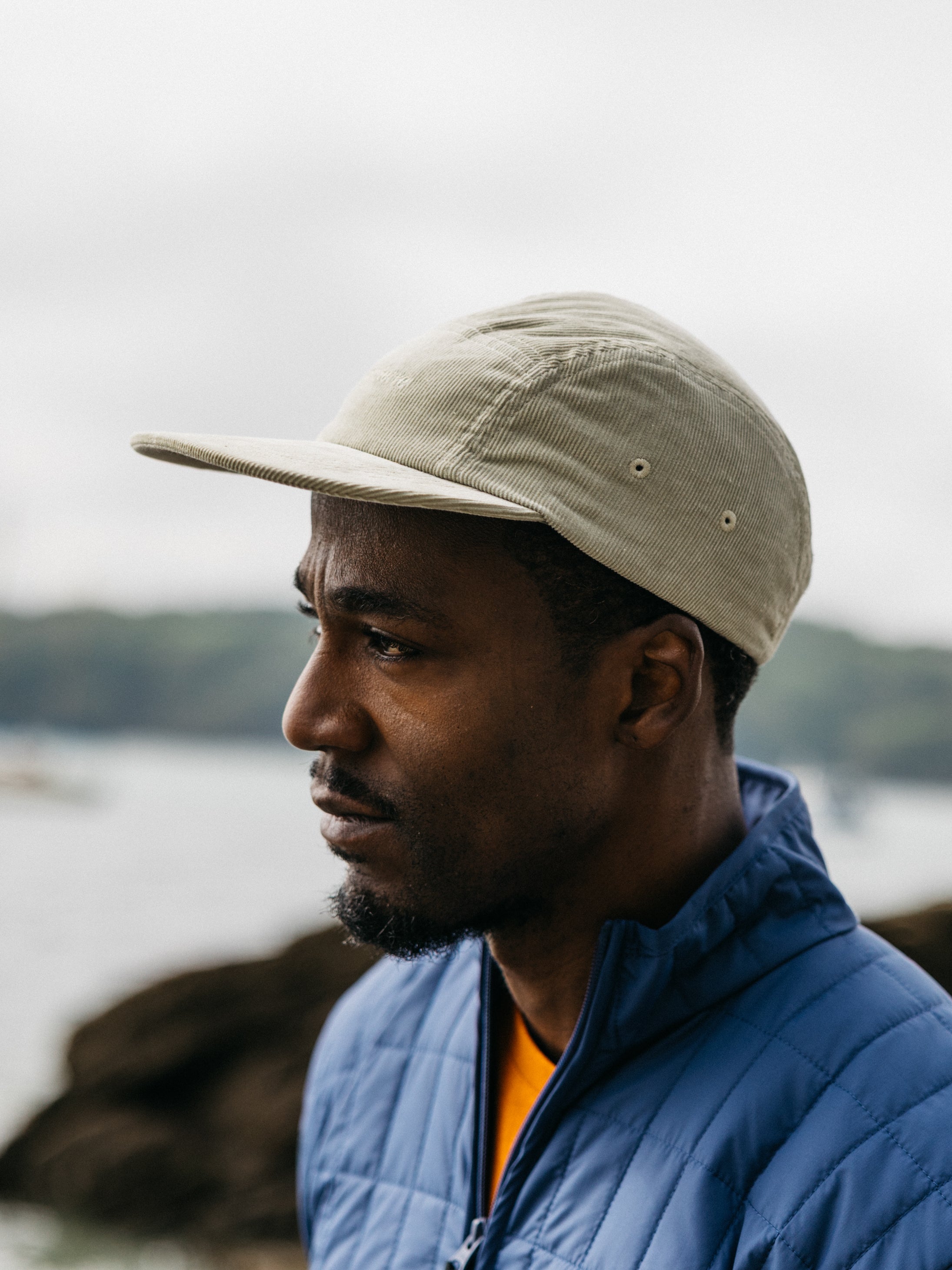 Organic Cotton Jetty Cord Cap in Shadow Green