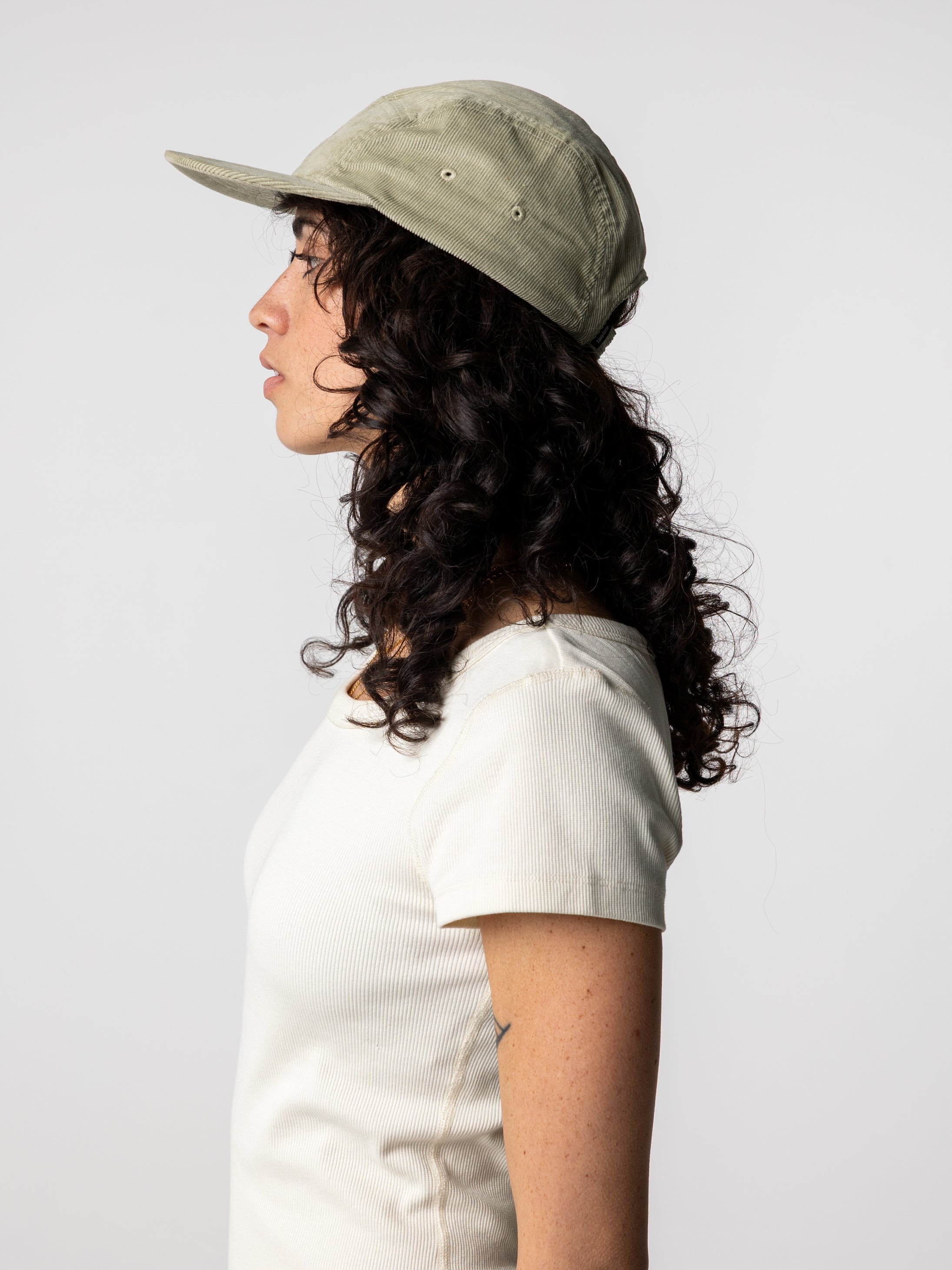Organic Cotton Jetty Cord Cap in Shadow Green