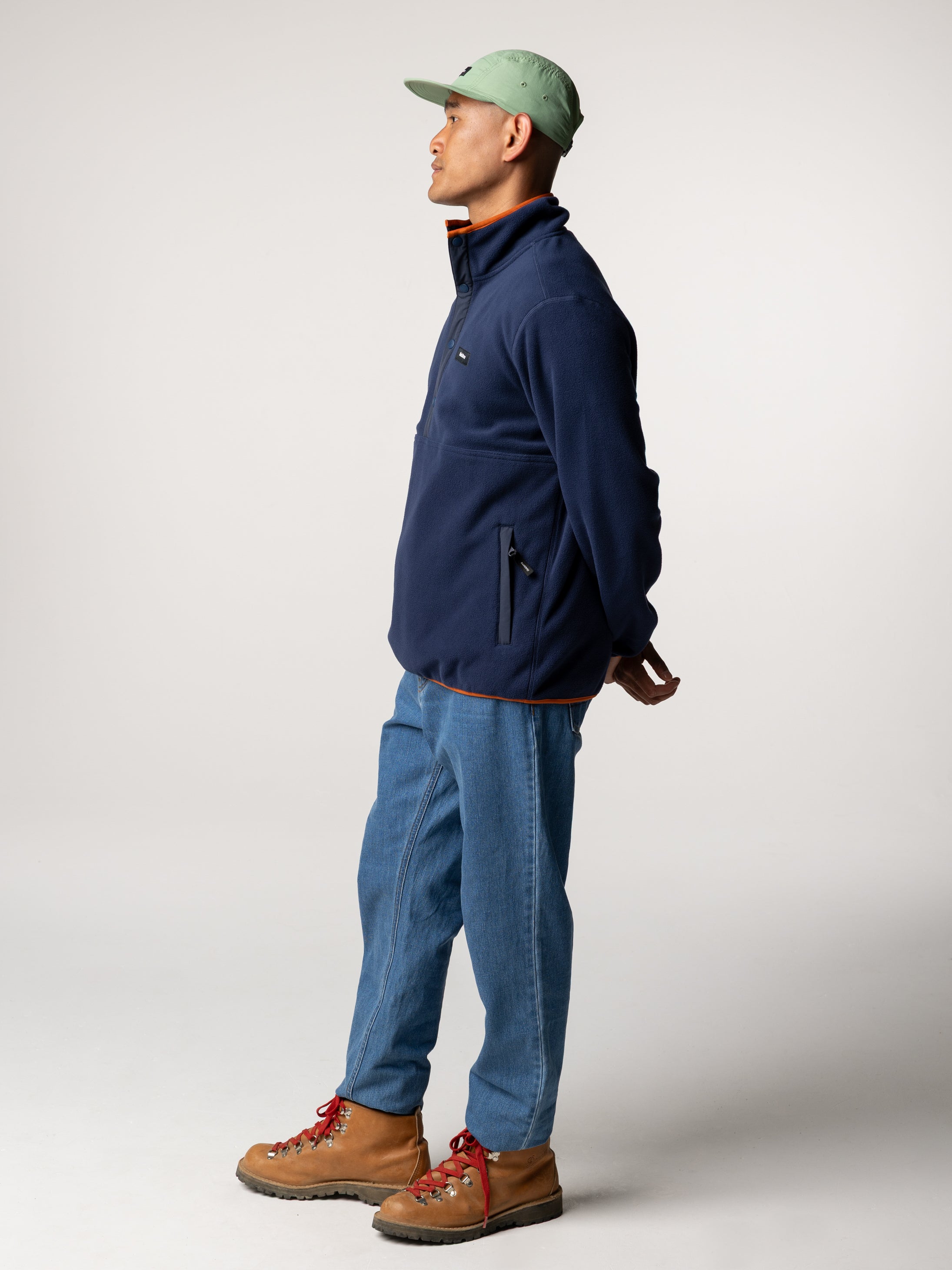 Recycled 1/4 Fleece in Deep Blue - Axiom