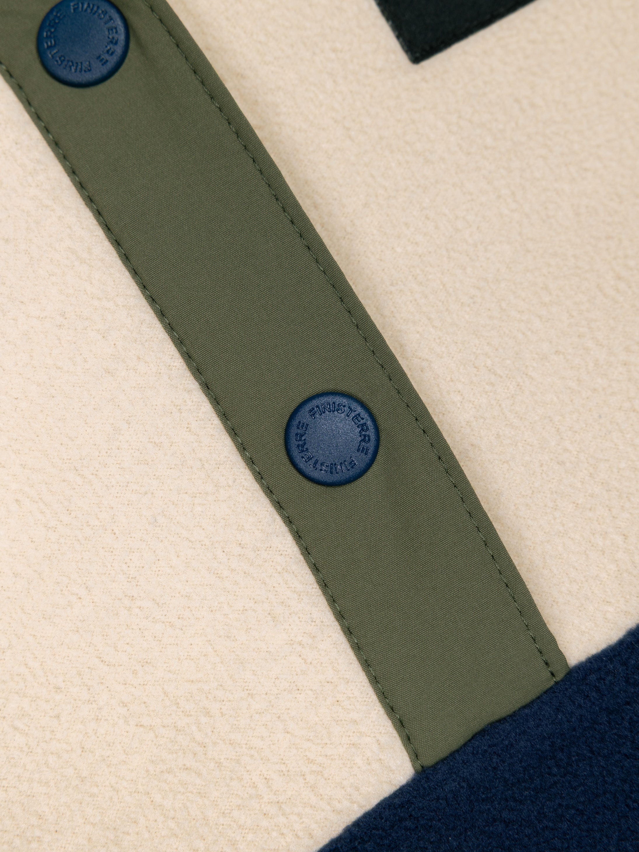 1/4 Snap Fleece in Oatmeal/Deep Blue - Axiom