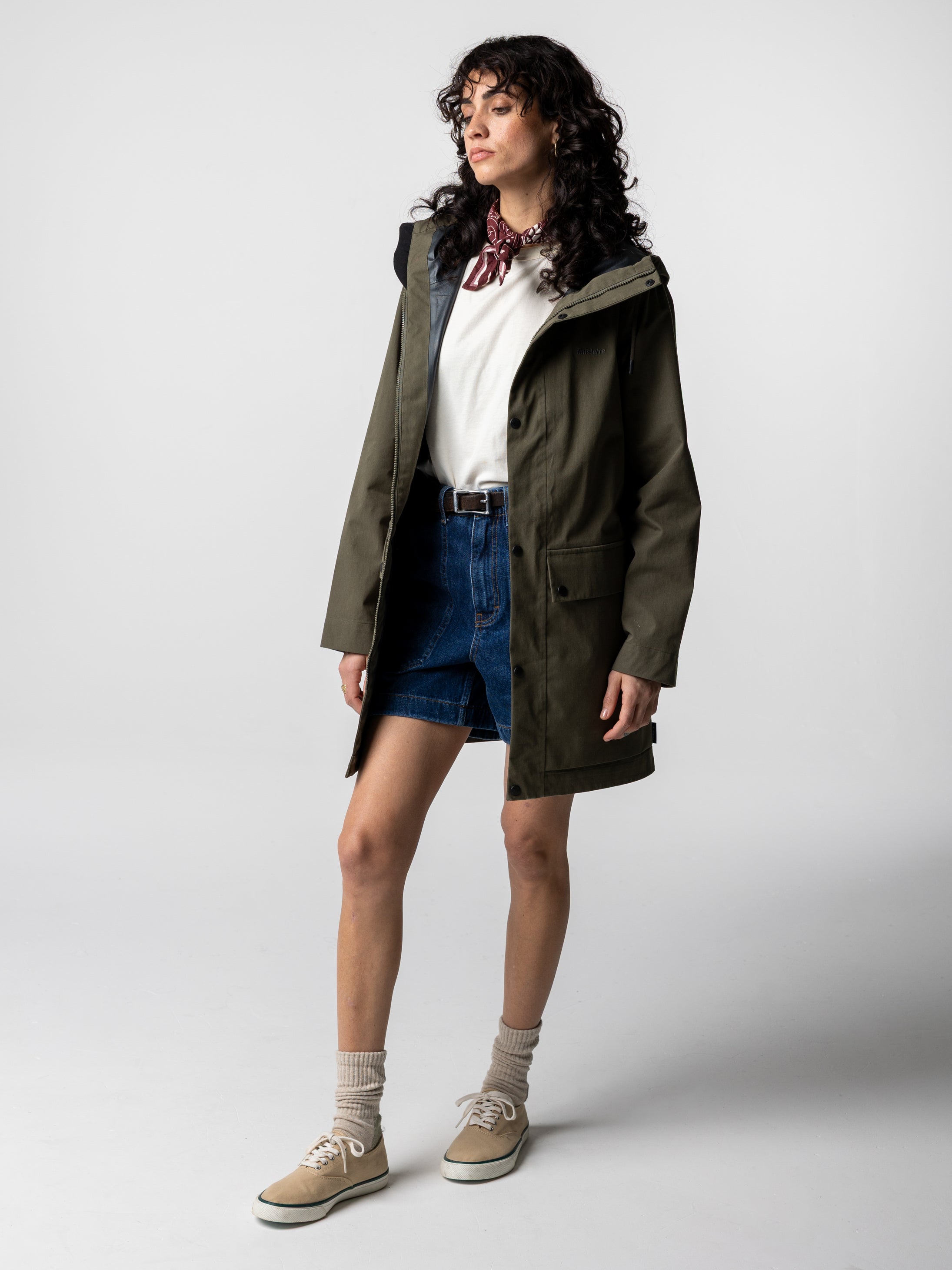 Organic Cotton Waterproof Jacket in Olive - Litus