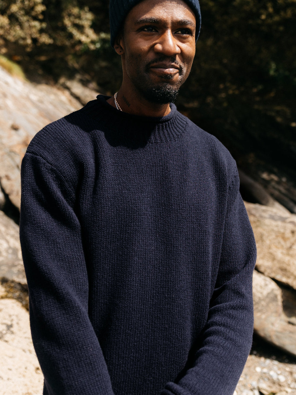 Wool Taran Jumper in Navy