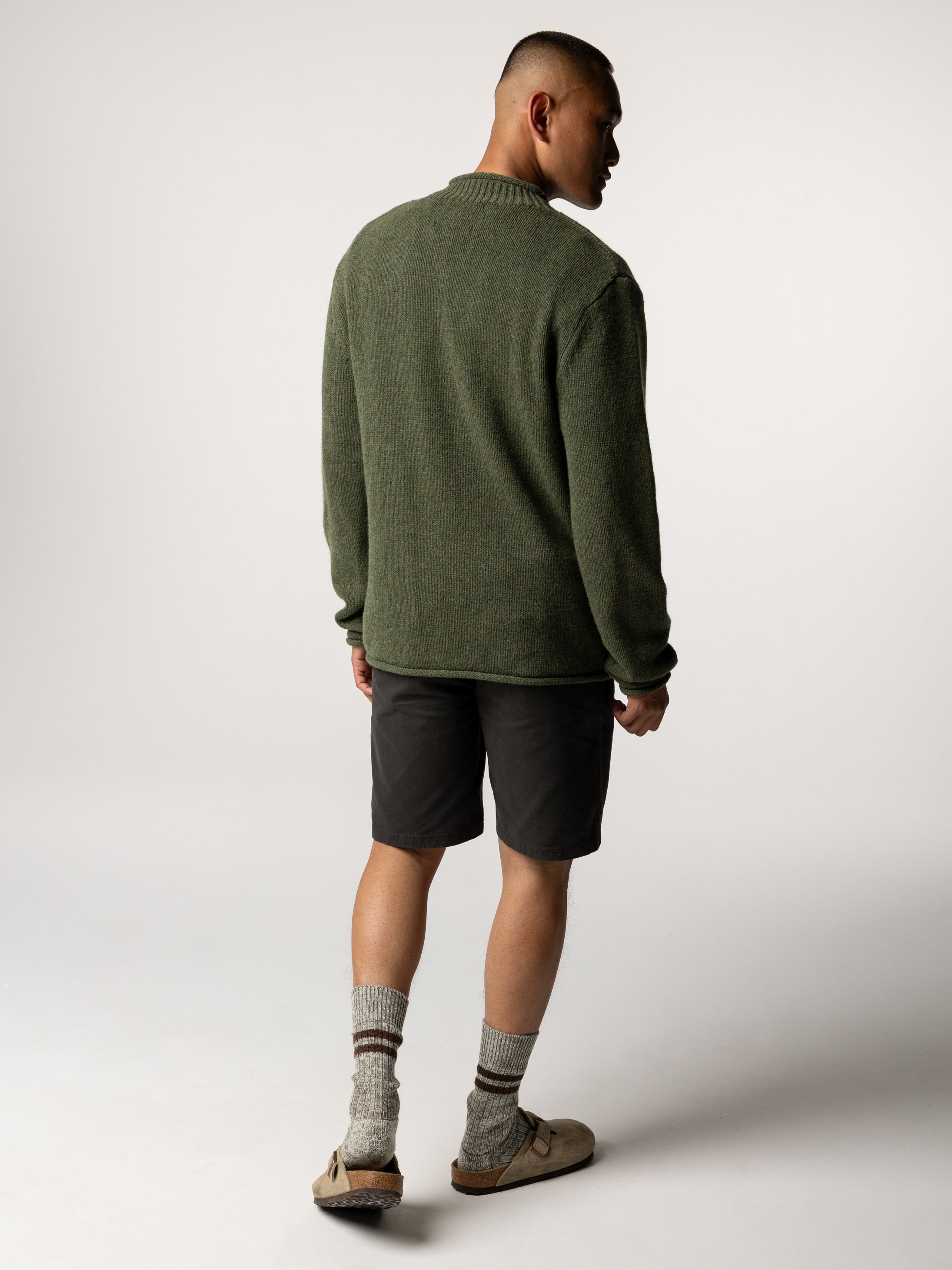 Wool Taran Jumper in Olive