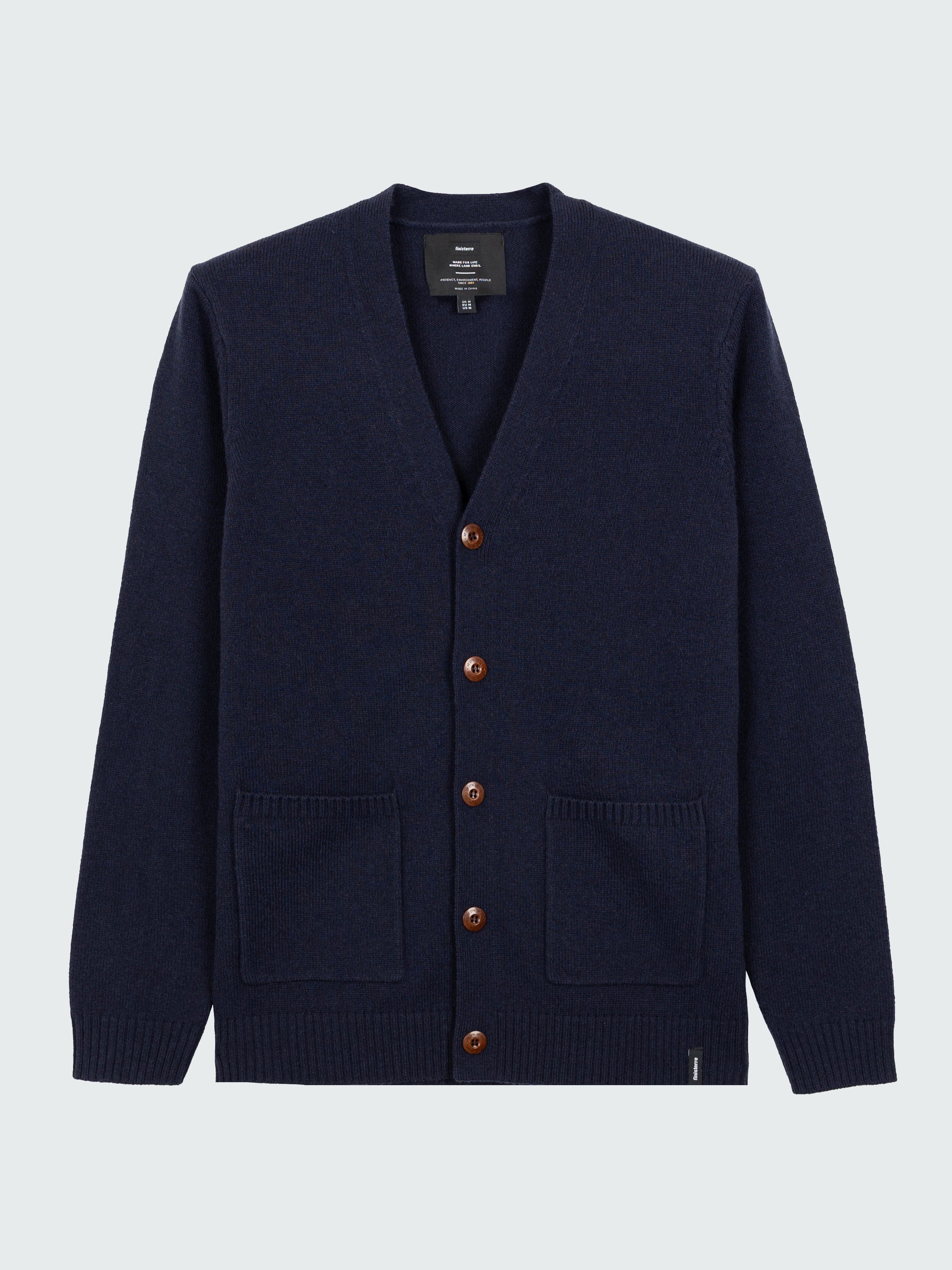 Wool Cardigan in Navy - Columba