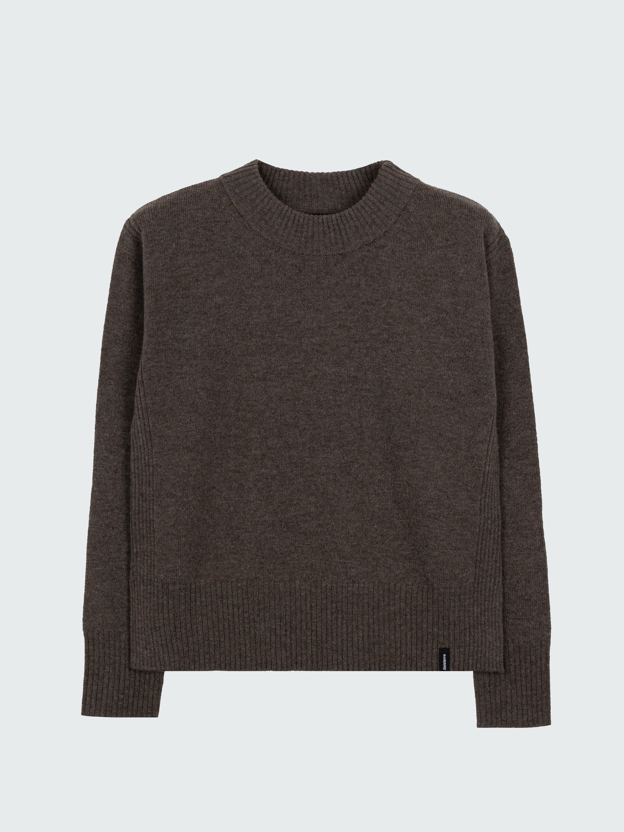 Wool Ribbed Knit Jumper in Brown - Cavan