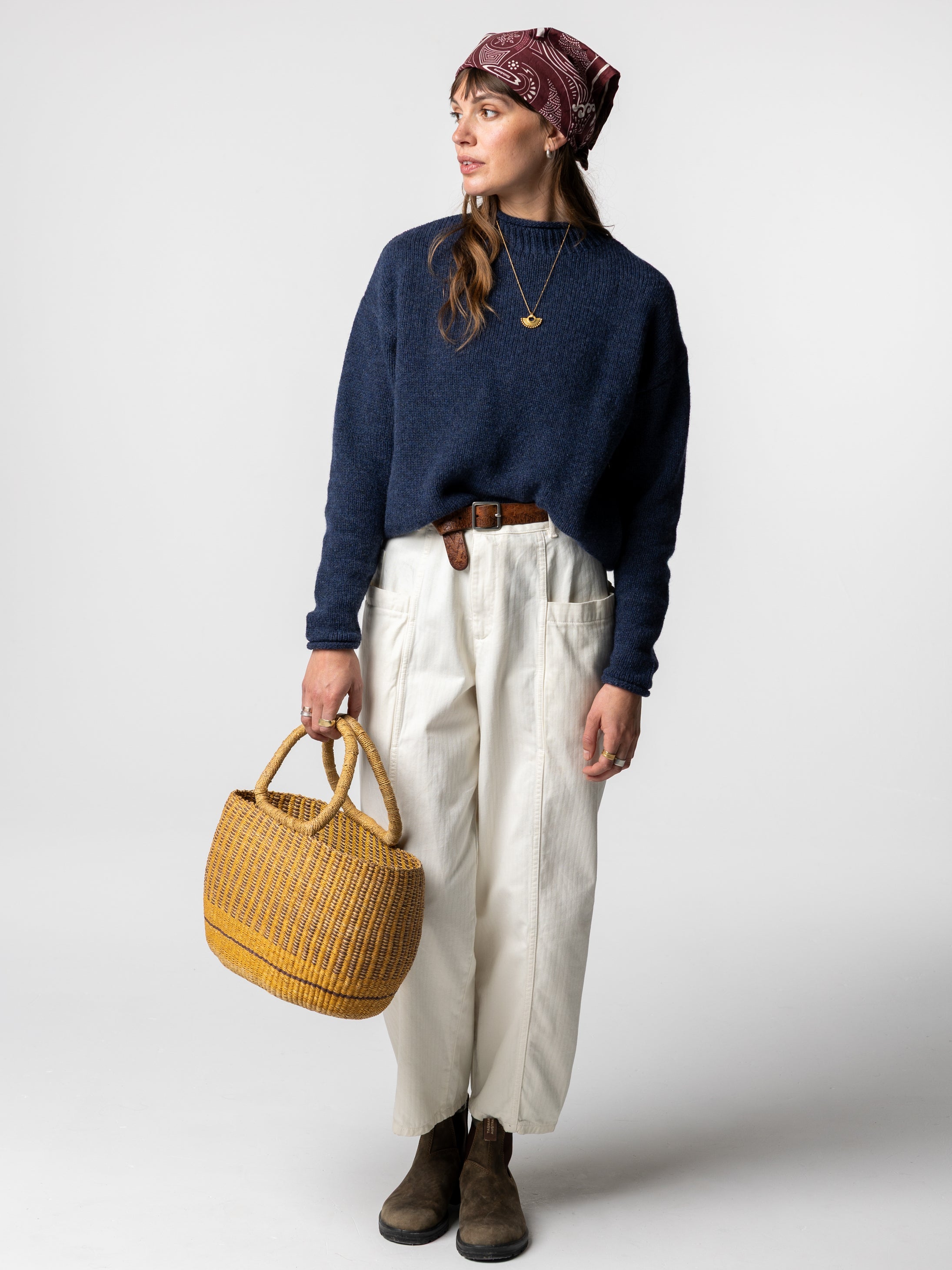 Wool Blend Jumper in Deep Blue - Taran