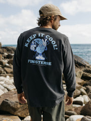 Organic Cotton Long Sleeve T-Shirt in Raven - Heat Wavy