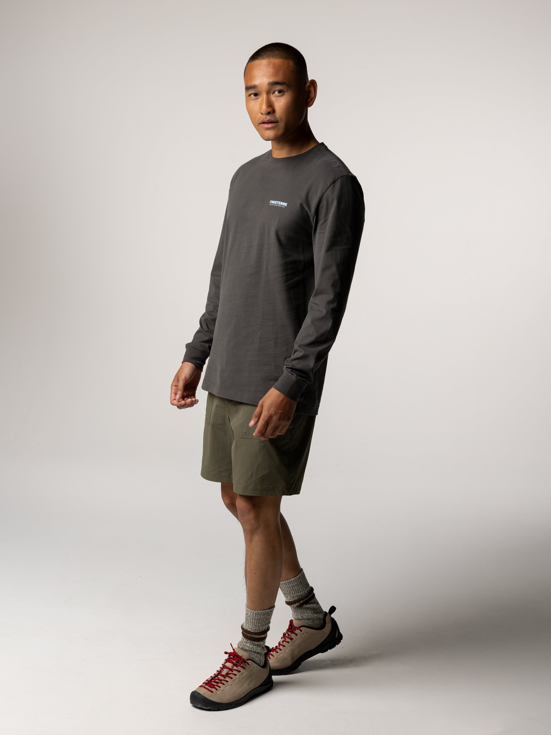 Organic Cotton Long Sleeve T-Shirt in Raven - Heat Wavy