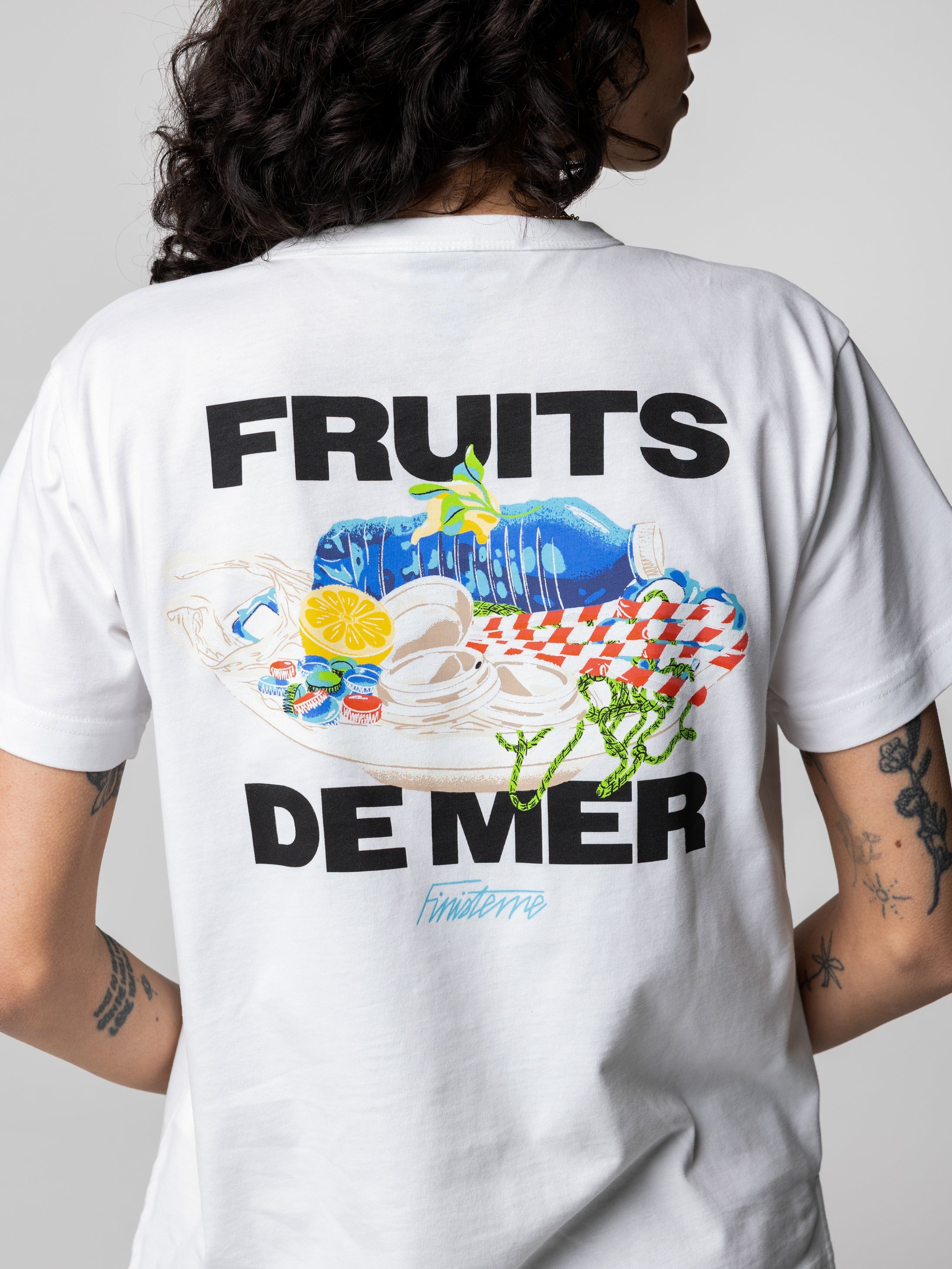 Organic Cotton T-Shirt in White - Fruits De Mer