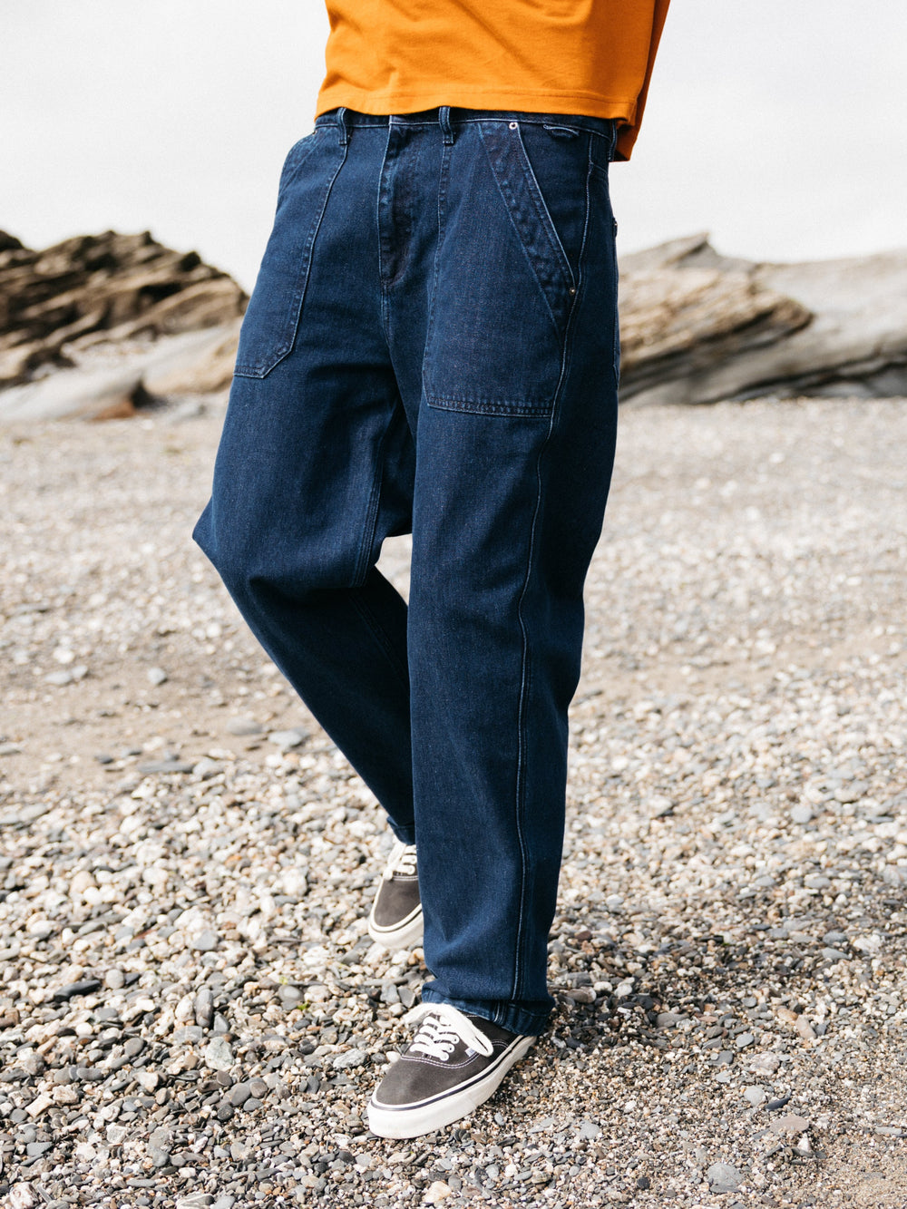 Denim Basset Utility Trouser in Dark Indigo