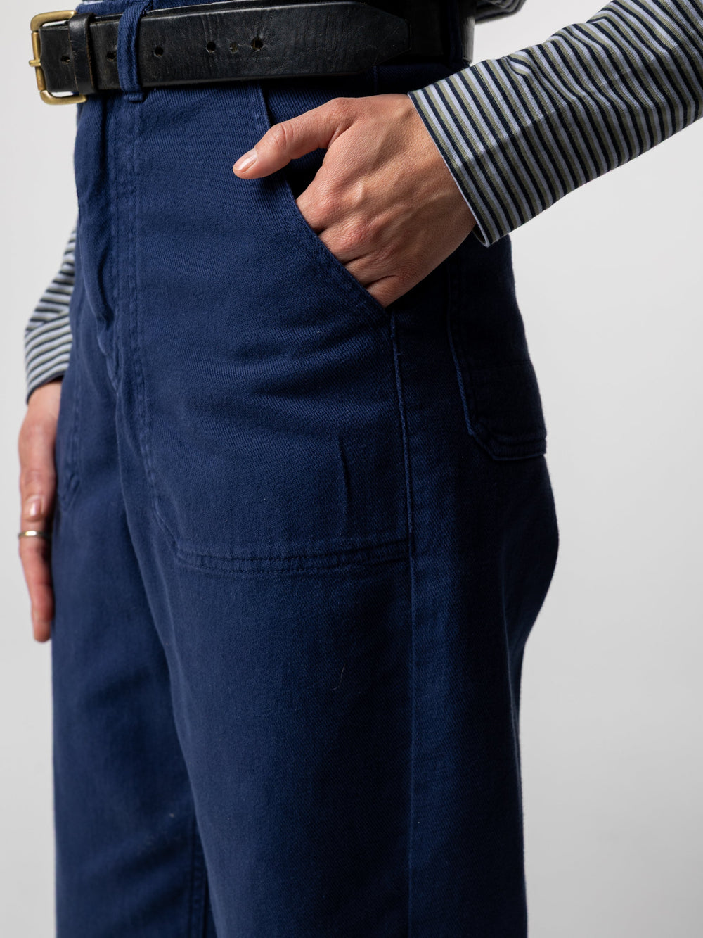 Organic Canvas Trouser in Blue - Yarrel