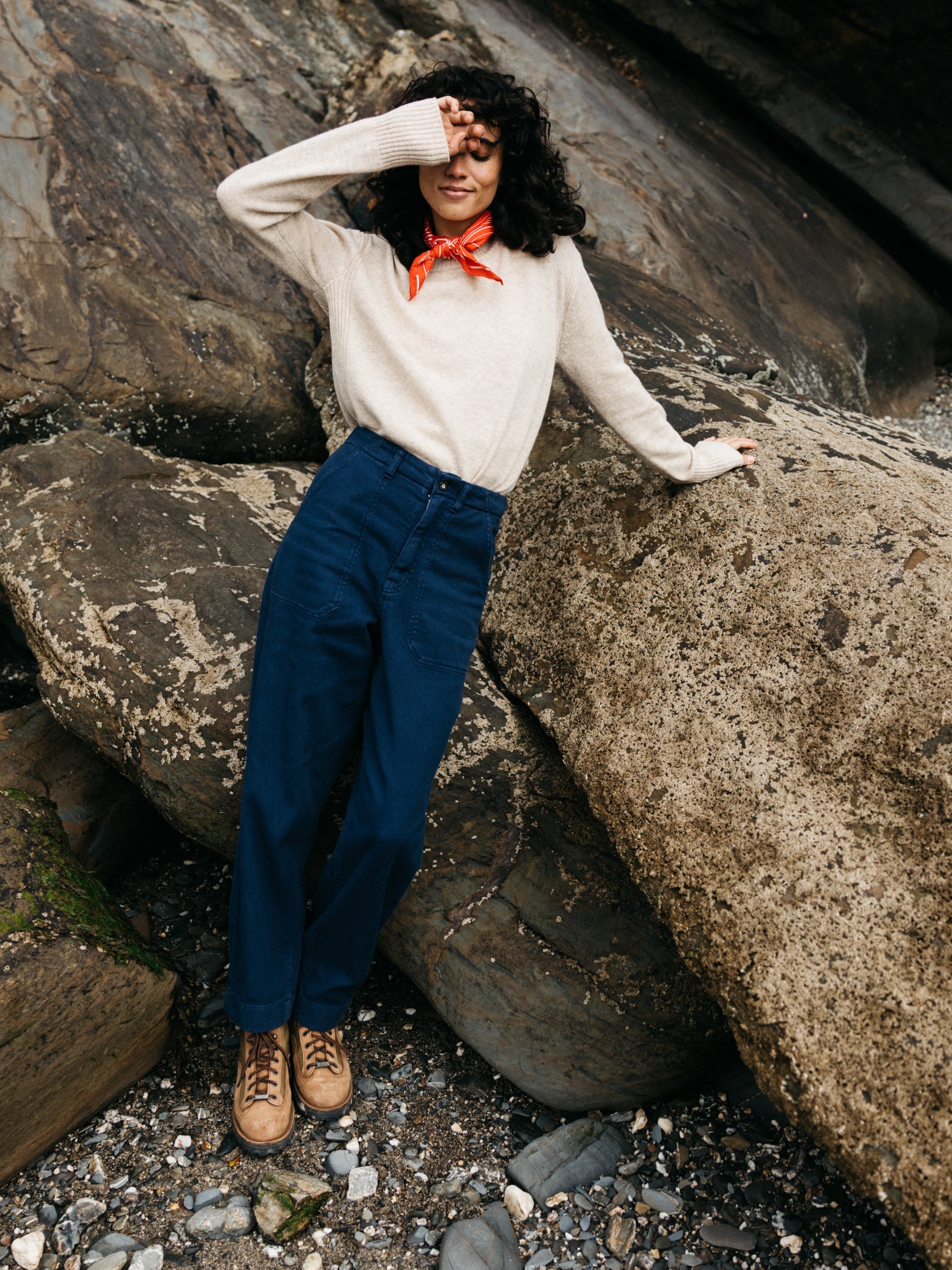 Organic Canvas Trouser in Blue - Yarrel