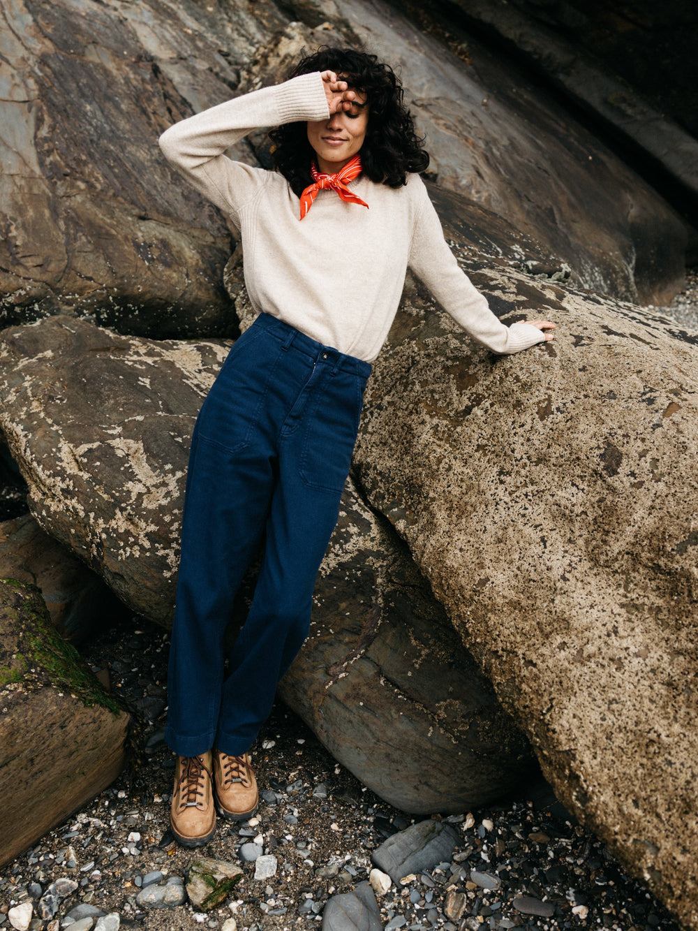 Organic Canvas Trouser in Blue - Yarrel