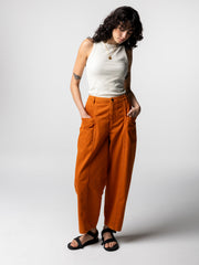 Organic Cotton Barrel Trouser in Copper - Croft