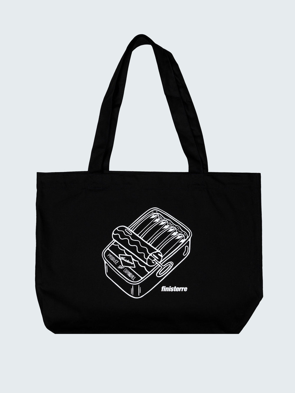 Organic Cotton Tote Bag in Black - Sardines