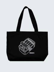 Organic Cotton Tote Bag in Black - Sardines