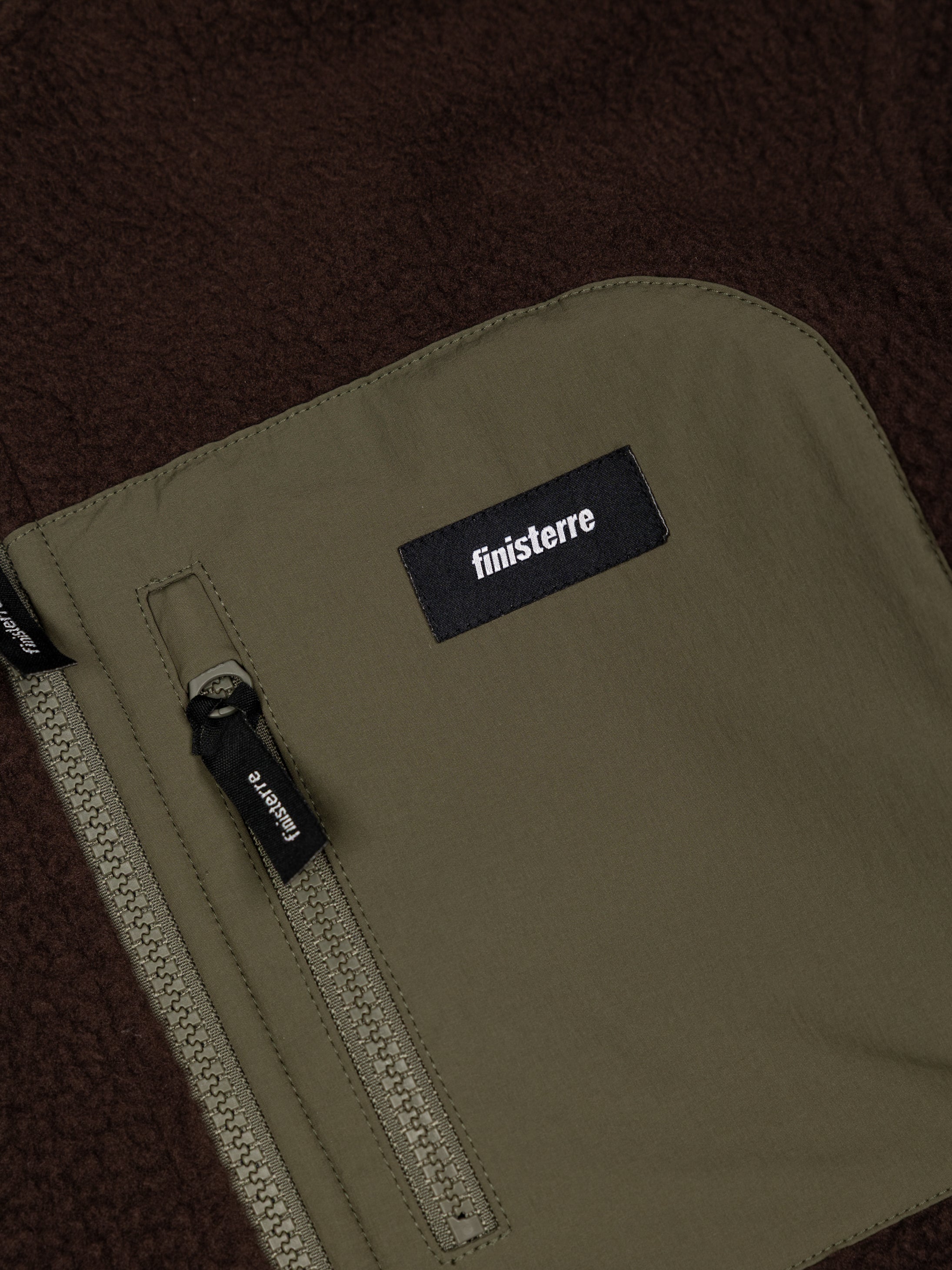 Recycled Fleece Jacket in Brown/Olive - Bolster