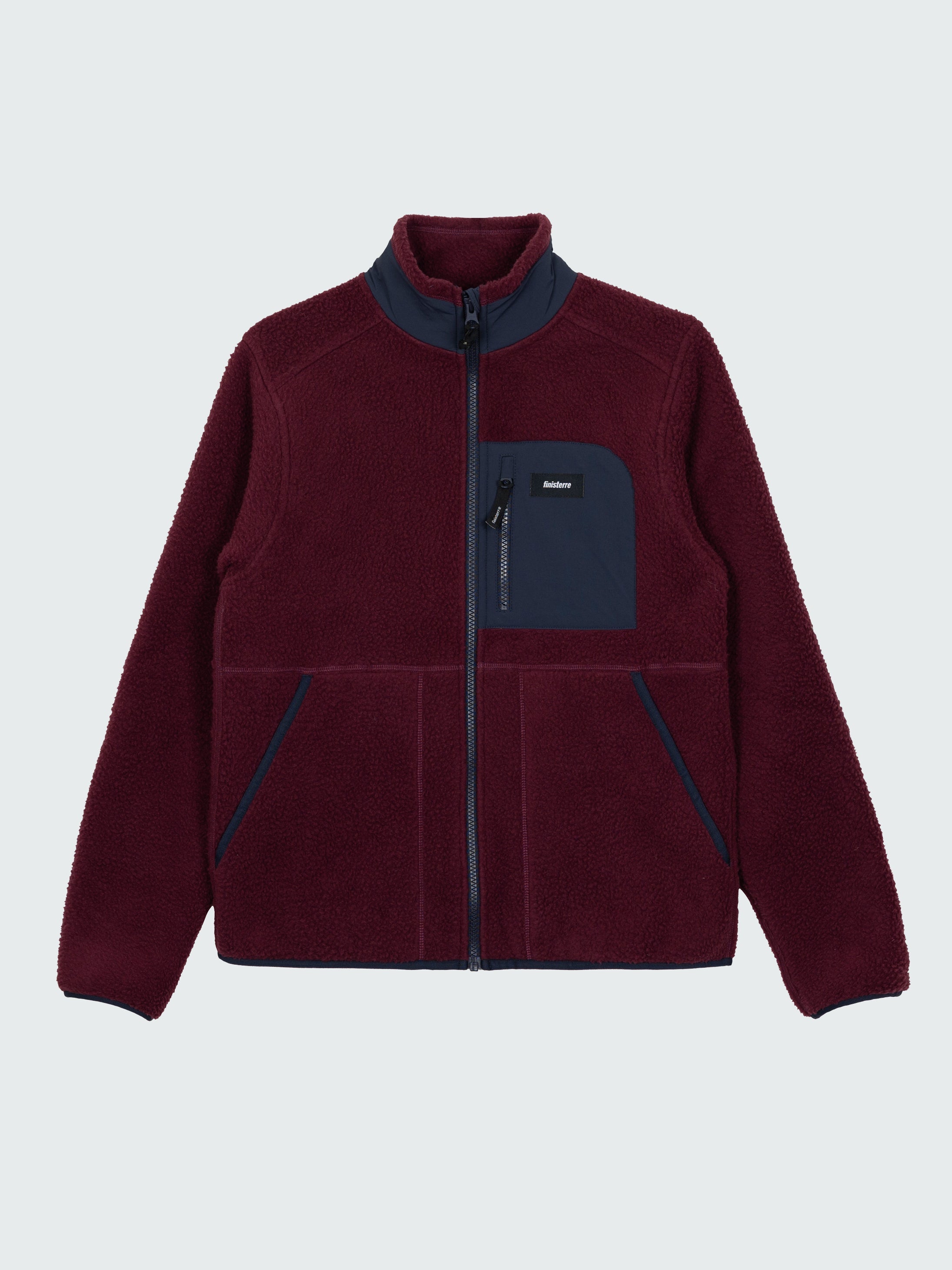 Recycled Fleece Jacket in Plum/Navy - Bolster