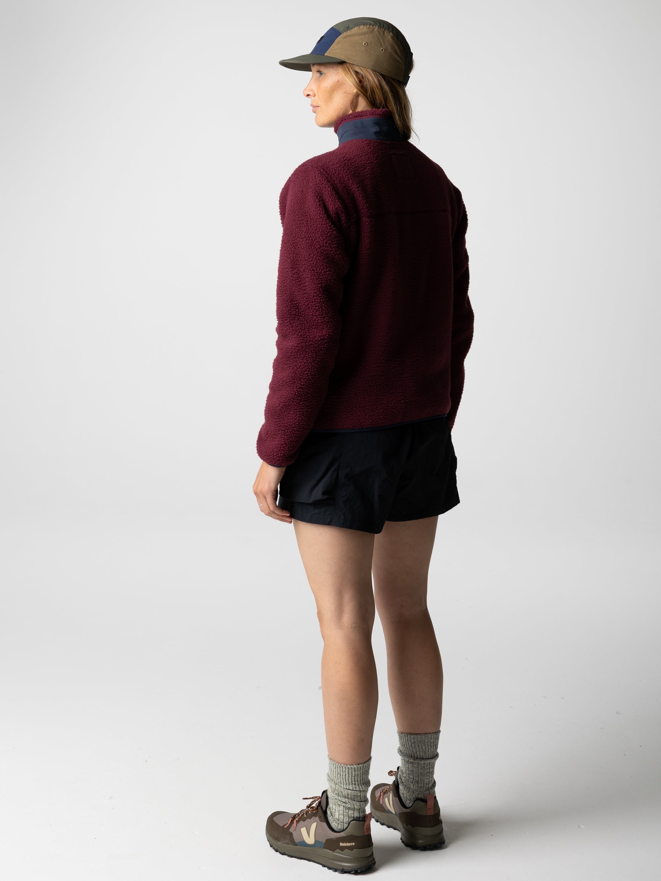 Recycled Fleece Jacket in Plum/Navy - Bolster