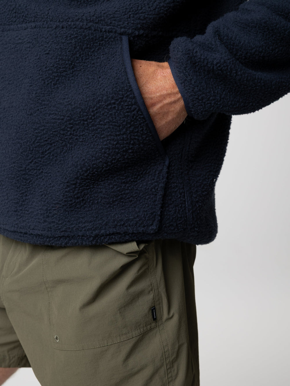 Recycled Fleece Hoodie in Navy - Bolster