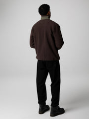 Recycled Fleece Jacket in Brown/Olive - Bolster