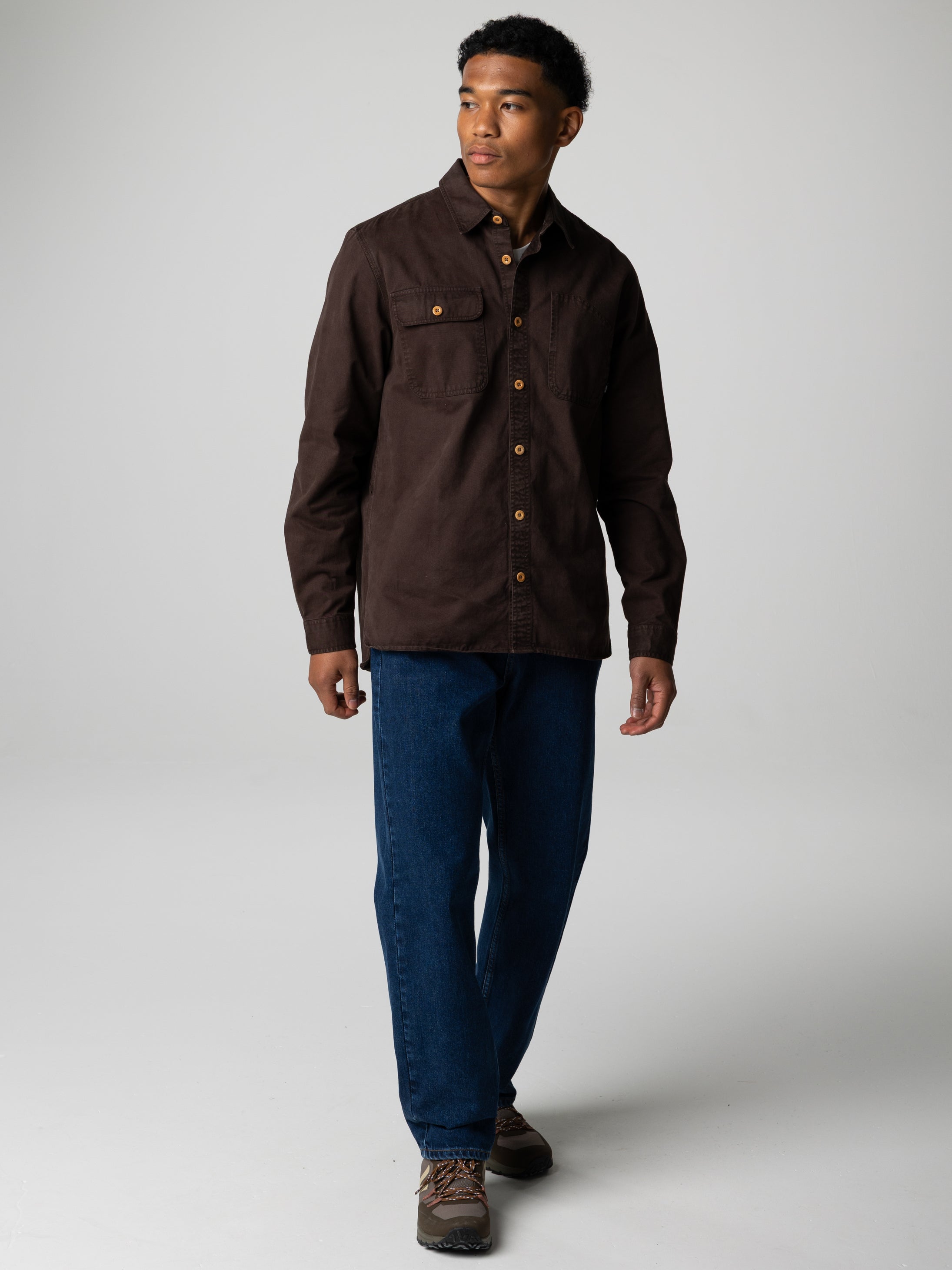 Organic Cotton Shirt in Brown - Eddystone