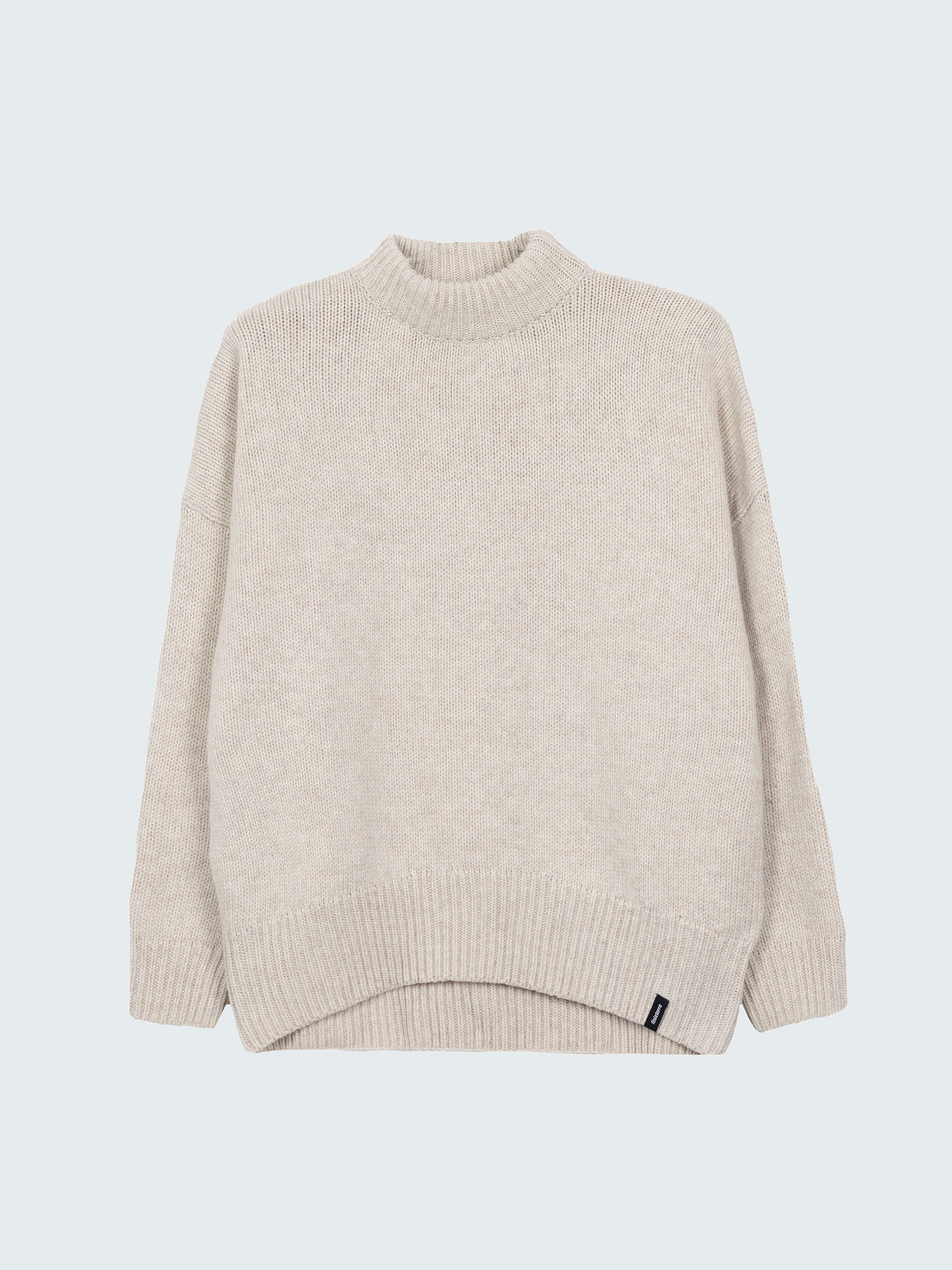 Wool Crew Neck Jumper in Oatmeal - Eyre