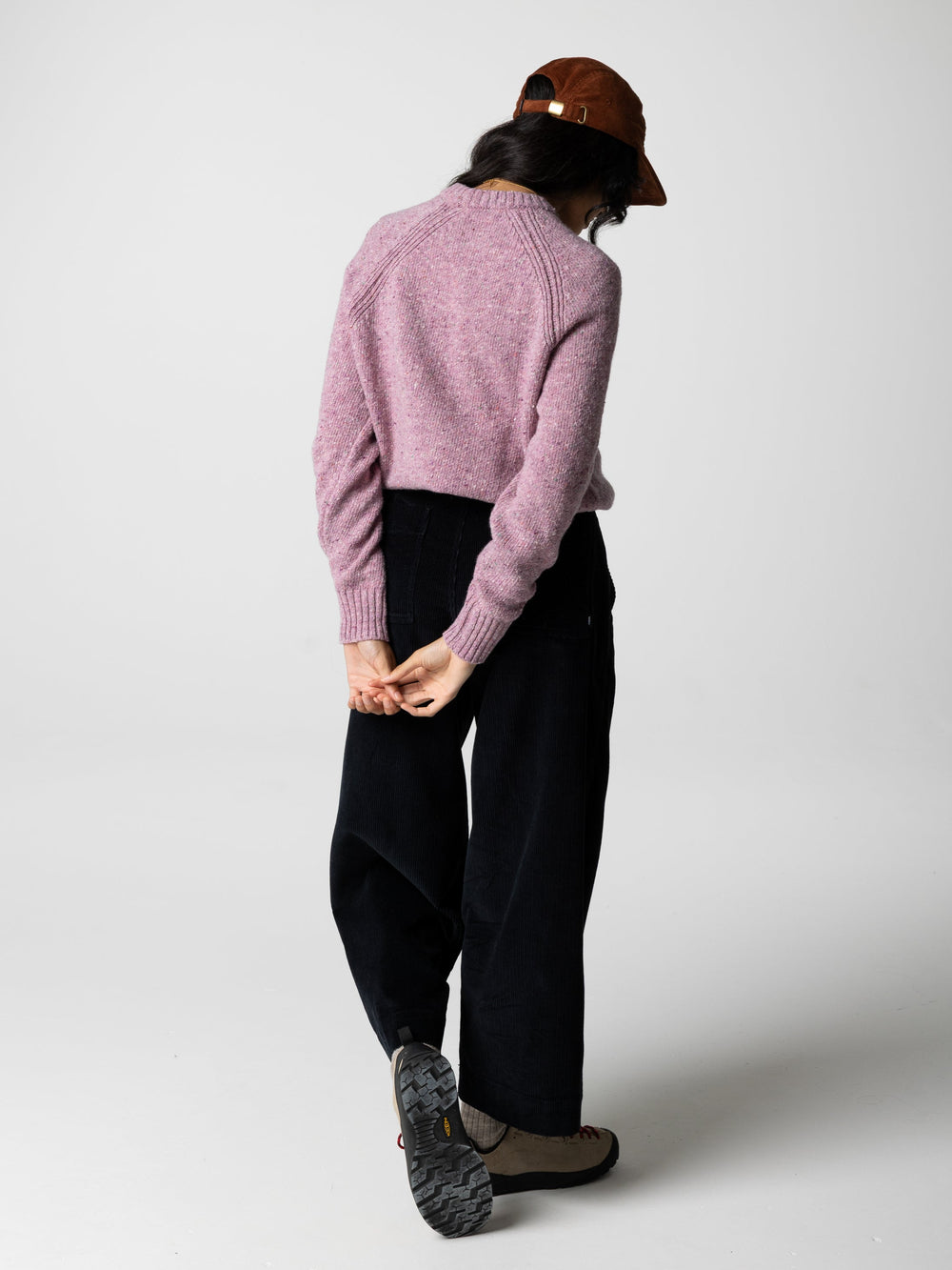 Merino Crew Knit Jumper in Purple - Farne