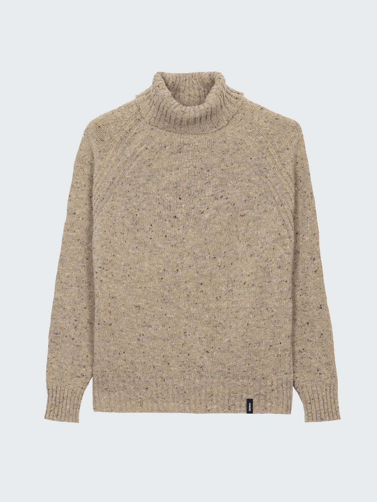 Wool Roll Neck Knit Jumper in Oatmeal - Farne