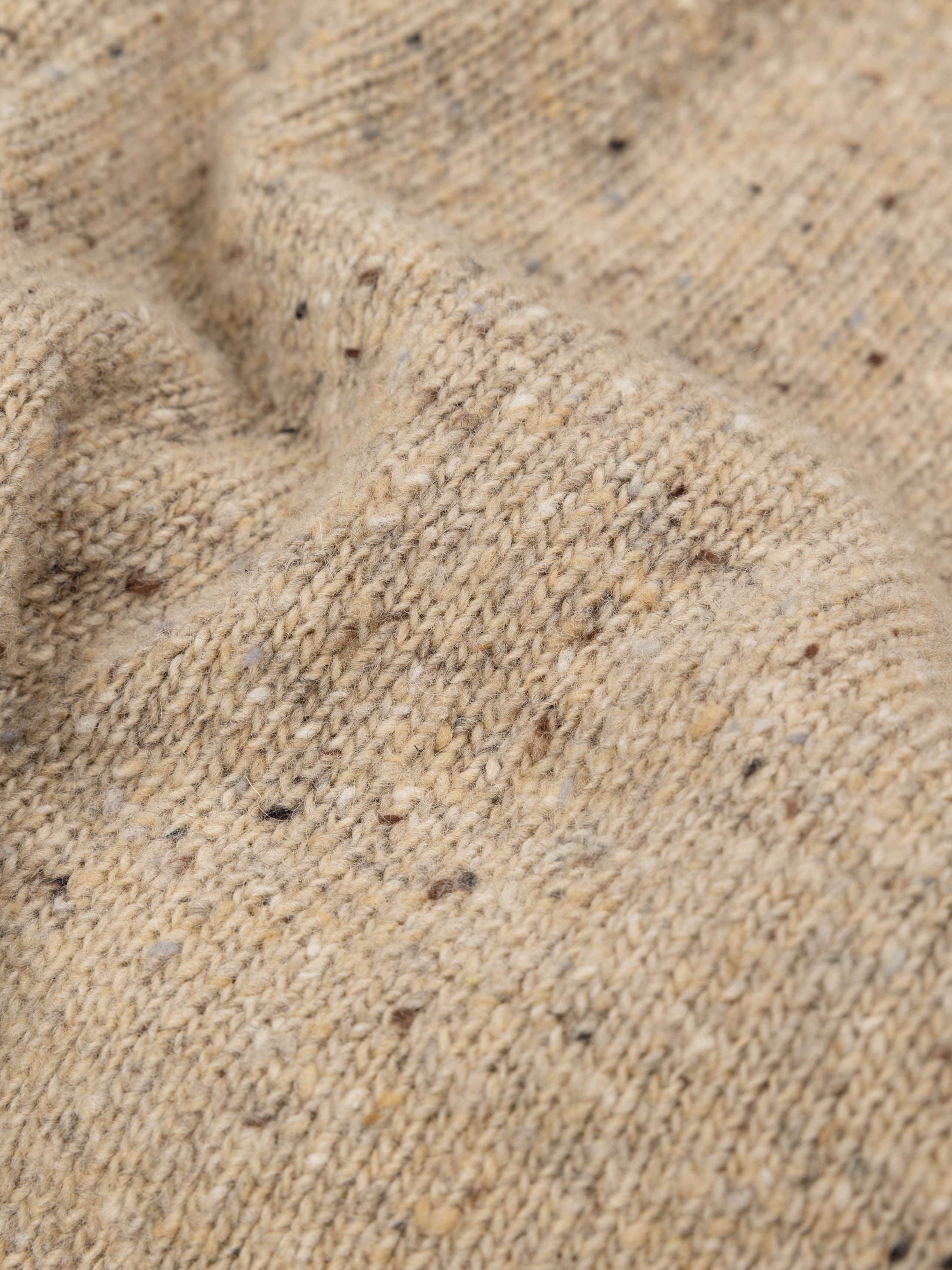 Wool Roll Neck Knit Jumper in Oatmeal - Farne
