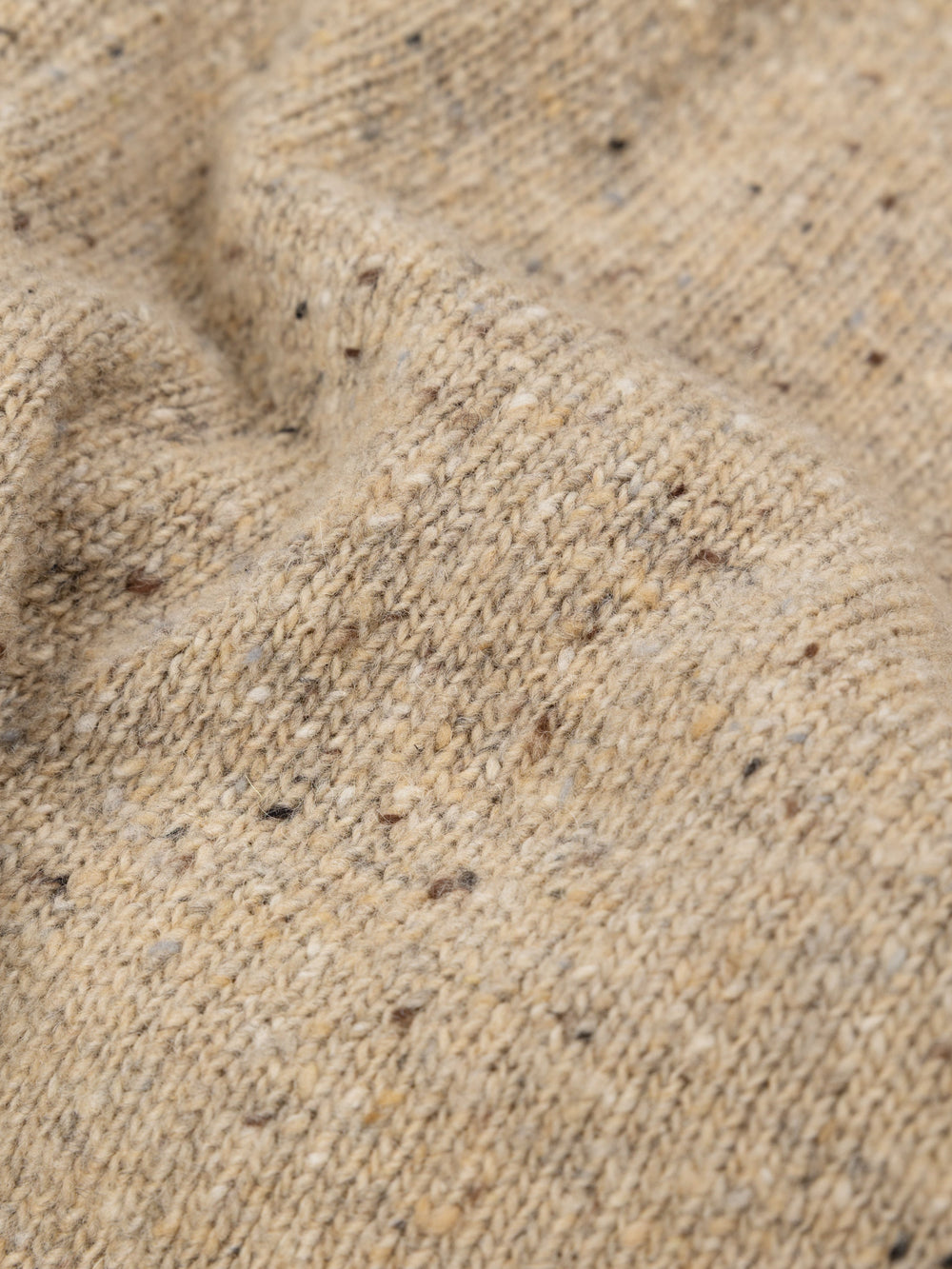 Wool Roll Neck Knit Jumper in Oatmeal - Farne