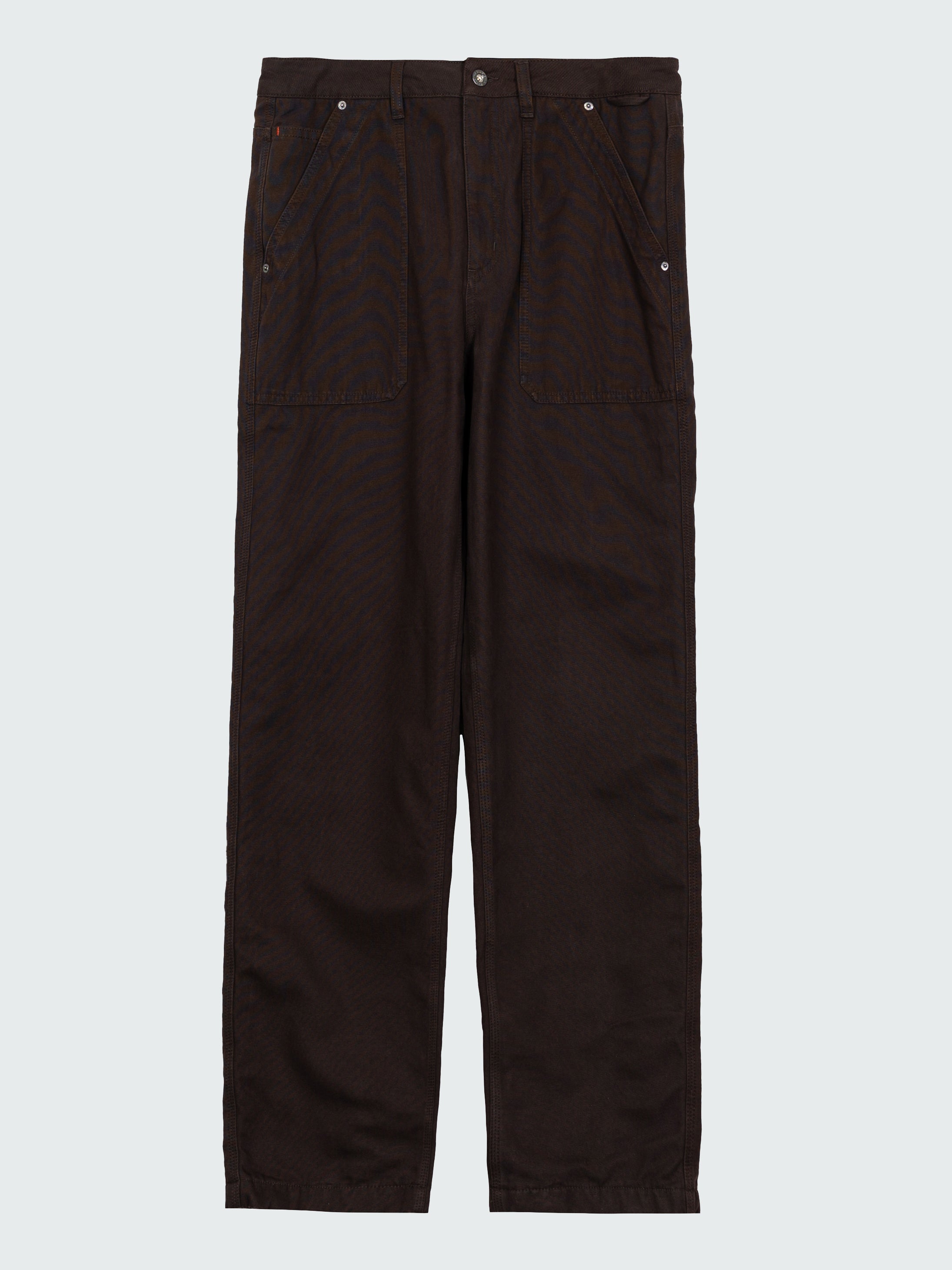Organic Cotton Flannel Lined Trousers in Brown