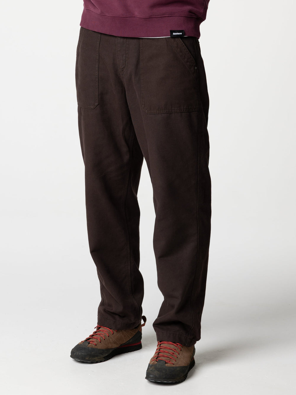 Organic Cotton Flannel Lined Trousers in Brown