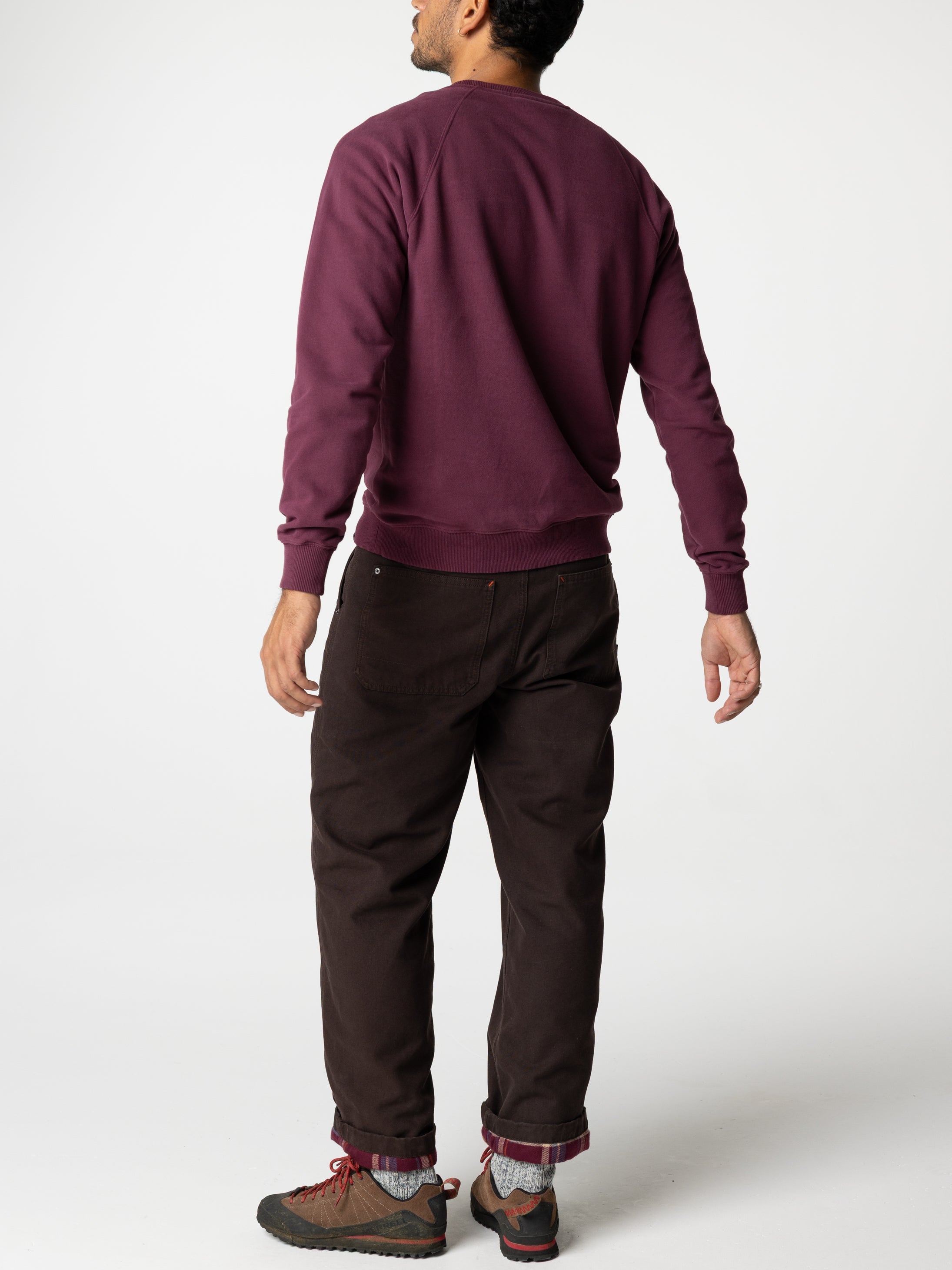 Organic Cotton Flannel Lined Trousers in Brown