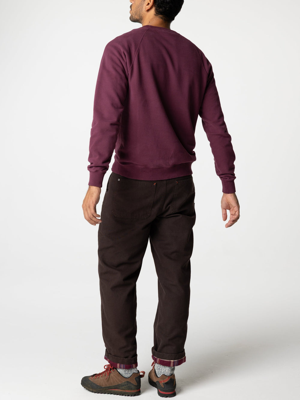 Organic Cotton Flannel Lined Trousers in Brown