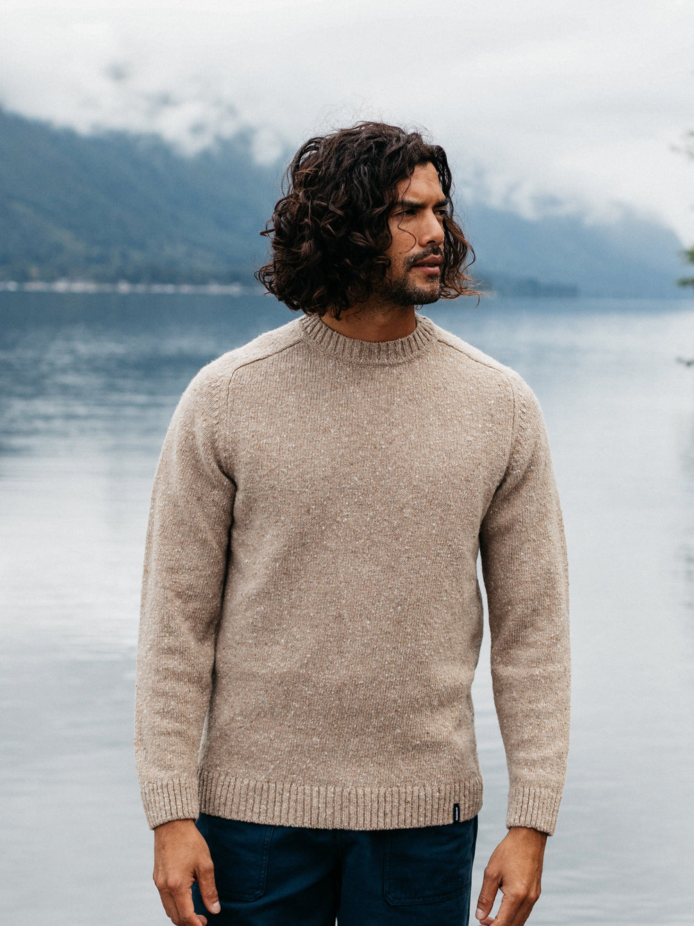 Wool Jumper in Taupe - Furlong
