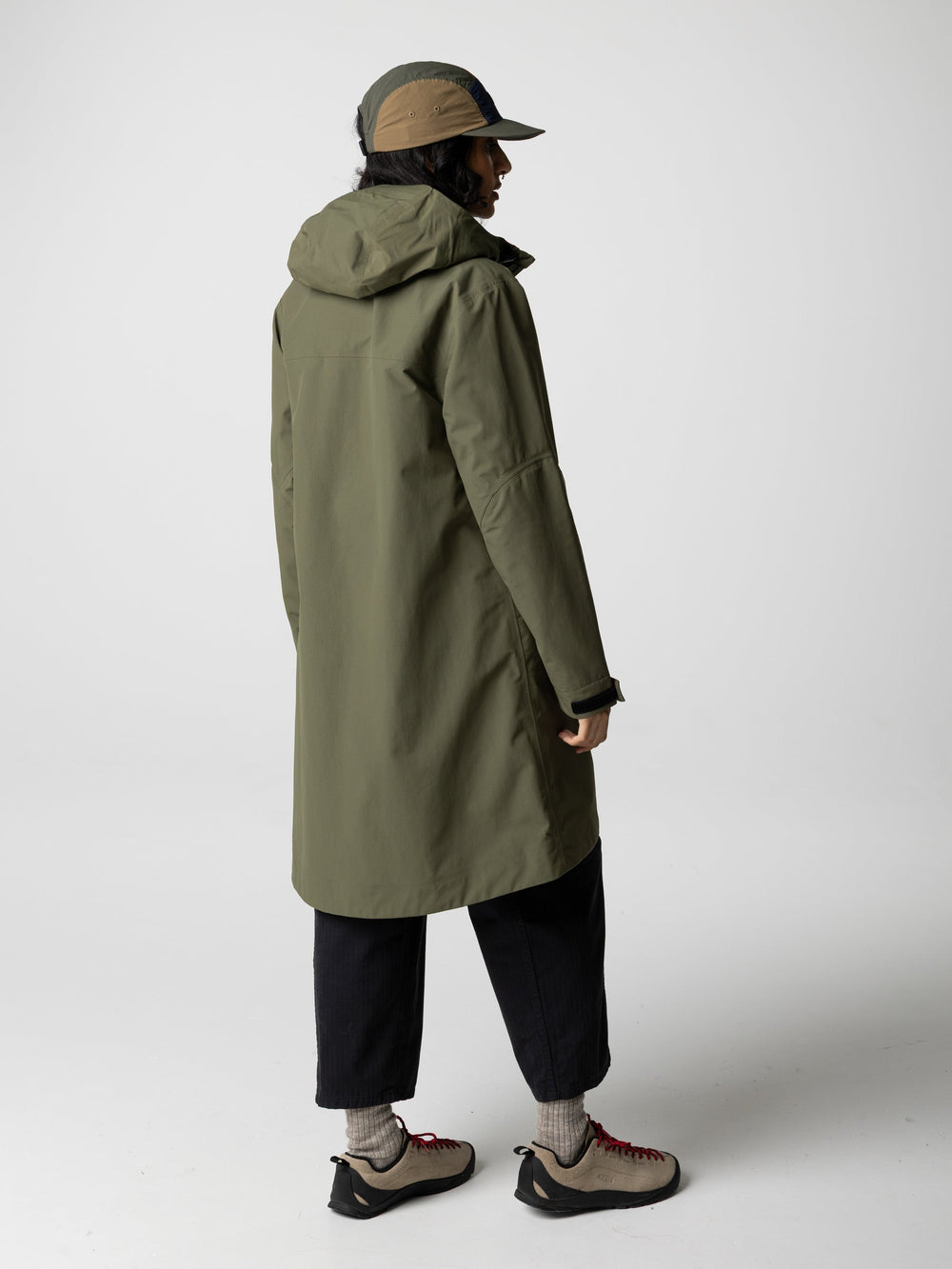 Recycled Longline Waterproof Jacket in Olive - Stormbird