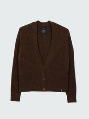 Wool Knit Cardigan in Brown - Mora