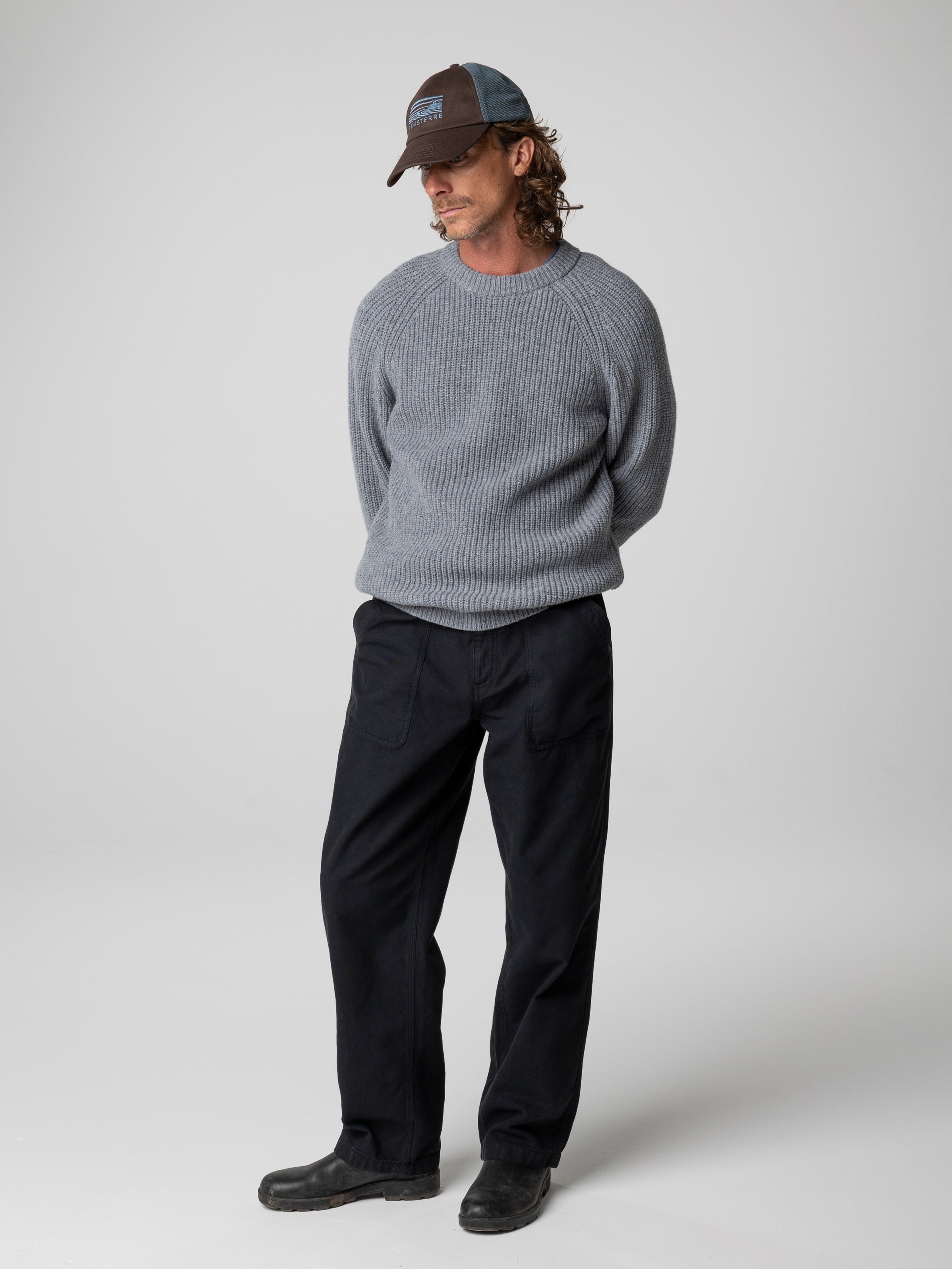 Wool Jumper in Grey Blue - Mora