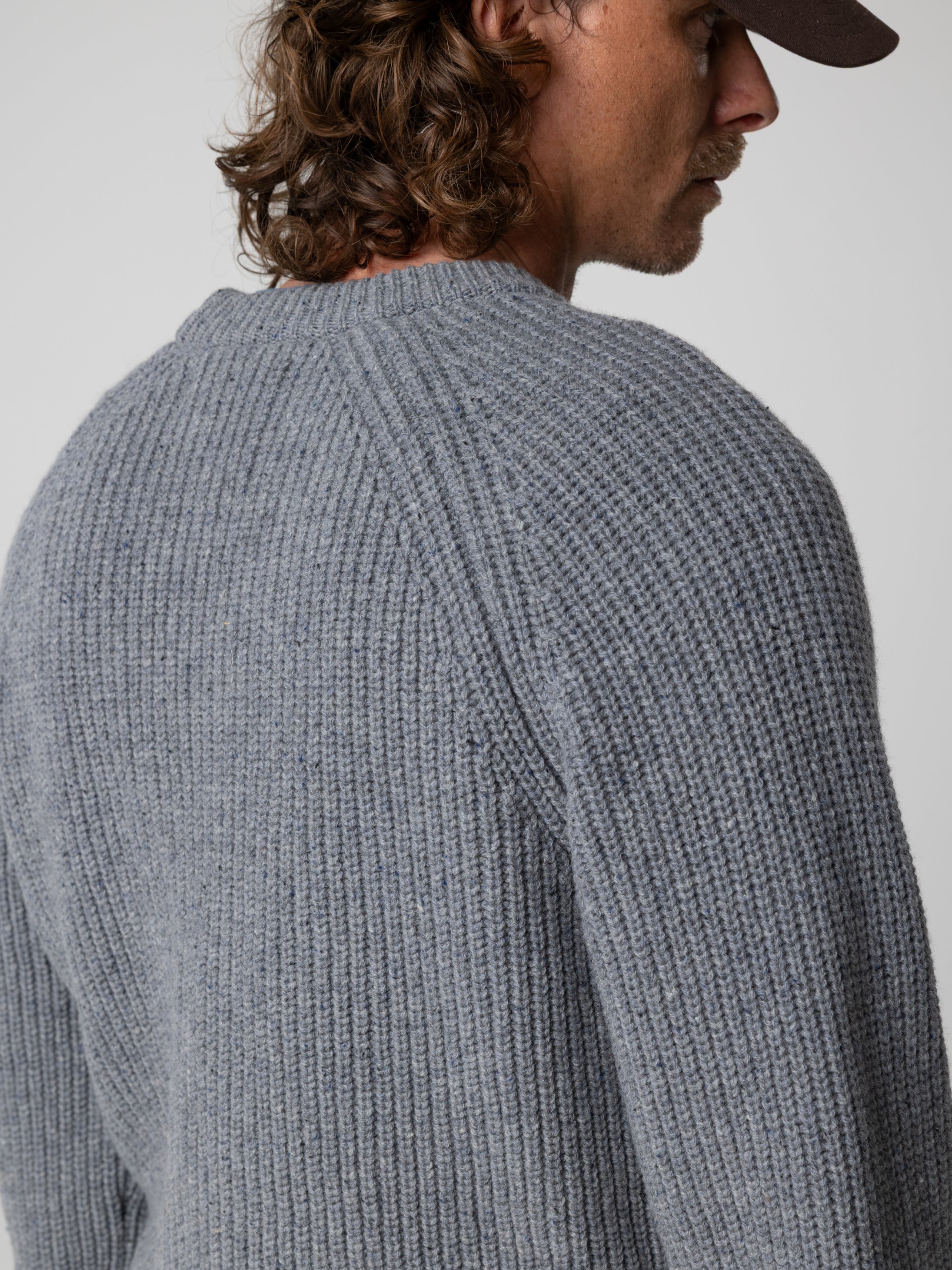 Wool Jumper in Grey Blue - Mora