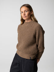 Wool Knit Jumper in Brown - Mora