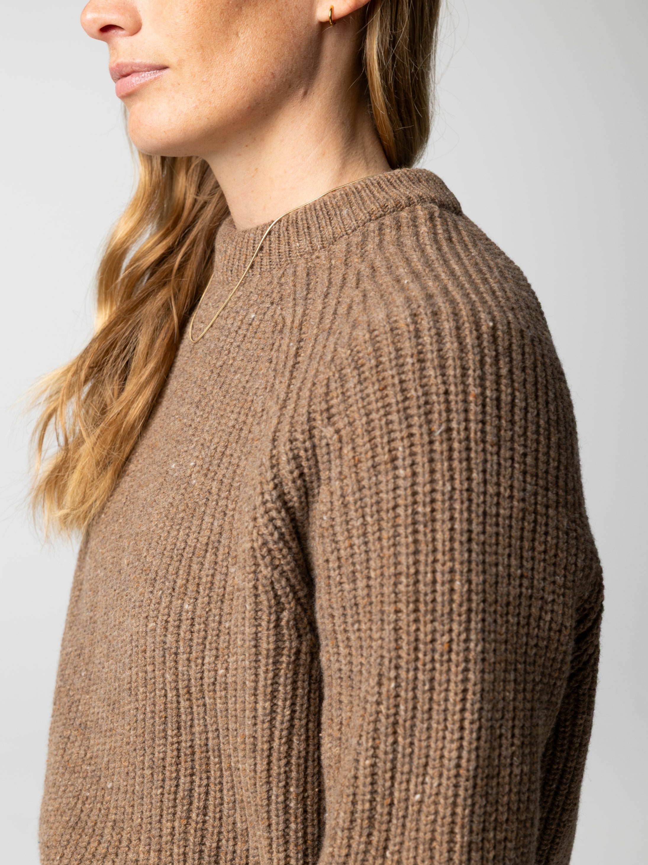 Wool Knit Jumper in Brown - Mora