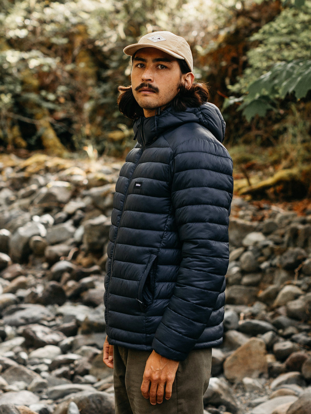 Recycled Hooded Jacket in Navy - Nimbus